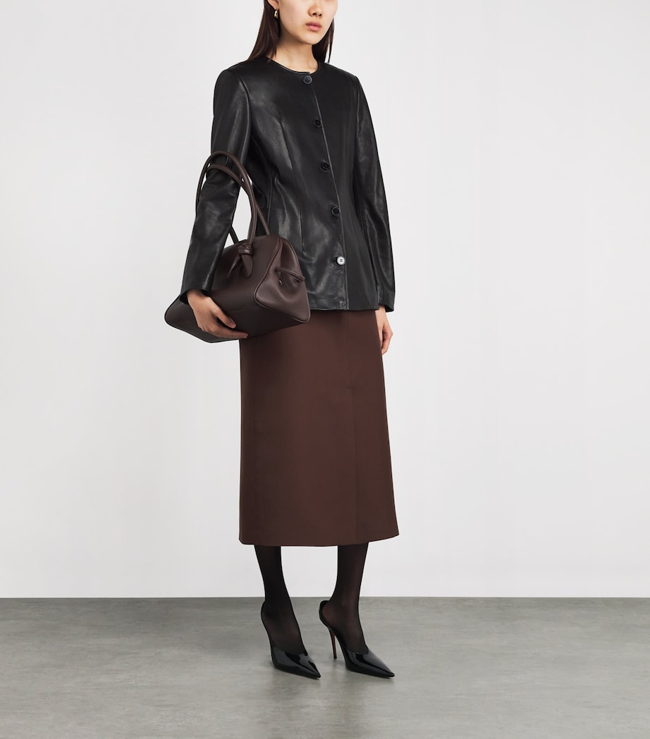 NOUR HAMMOUR Womens Lambskin Maud Jacket Noir Classique Image 2