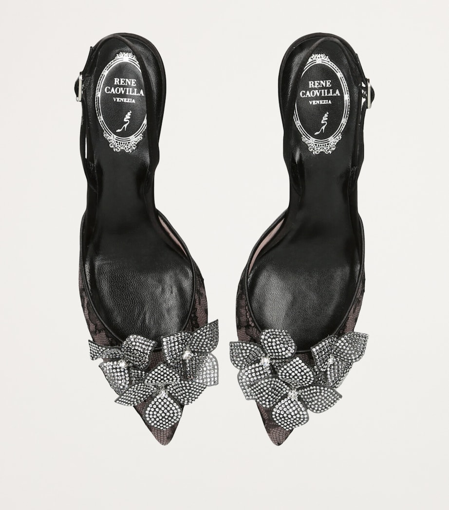 Flower Slingback Heels 60 BLACK/COMB Image 4