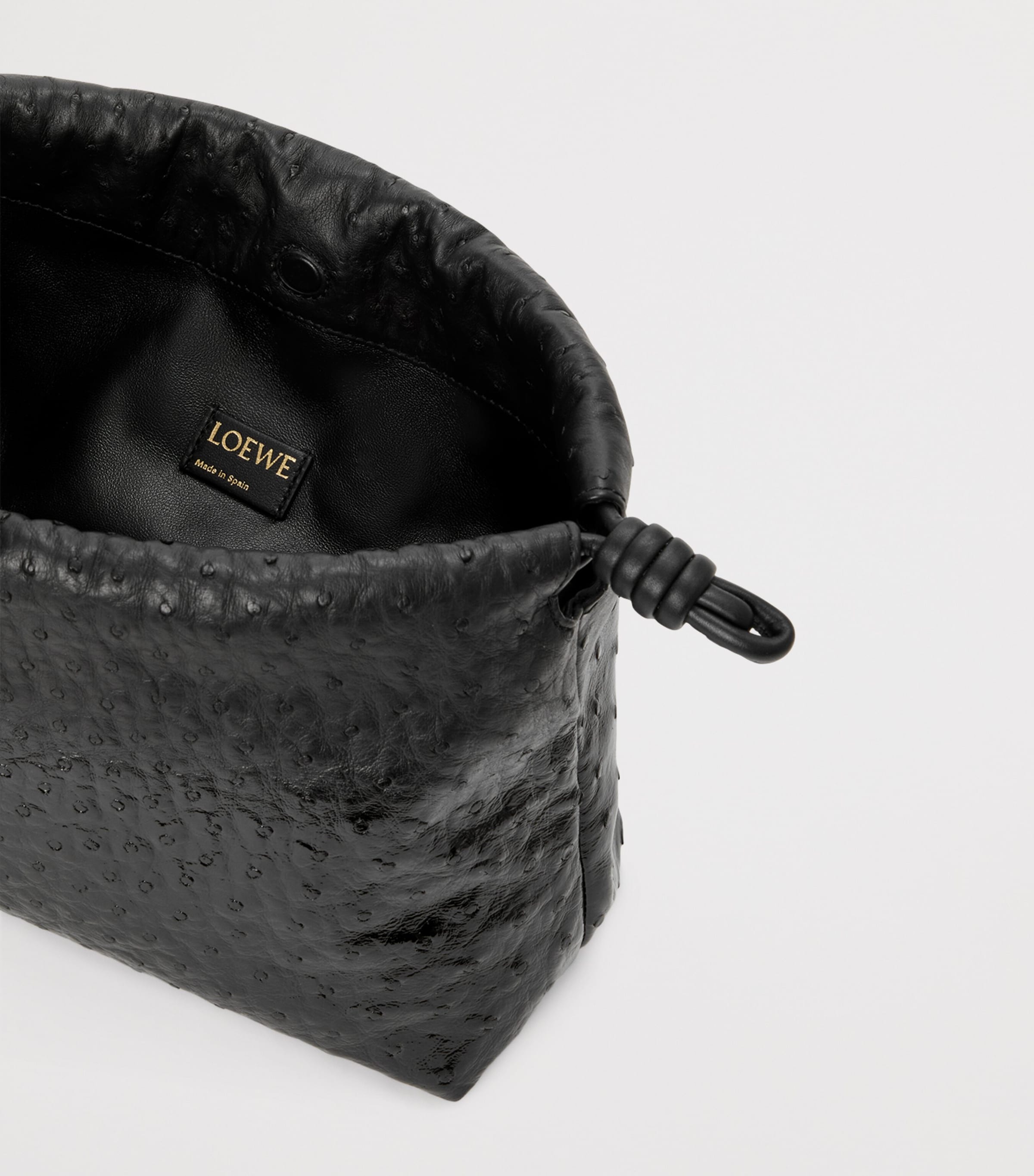 LOEWE Medium Leather Flamenco Purse Black Image 8
