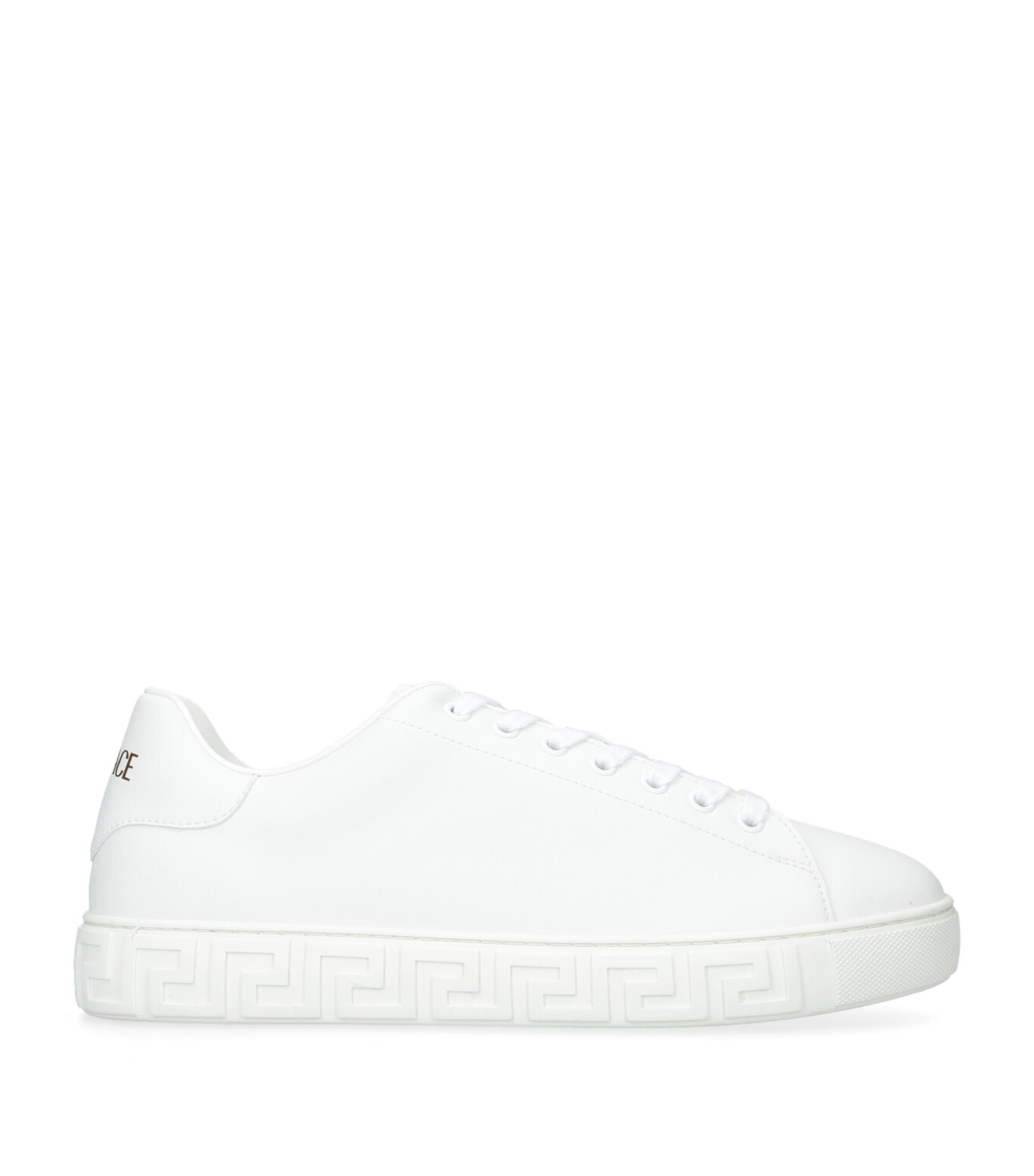 Versace Greca Responsible Faux Leather Sneakers In White