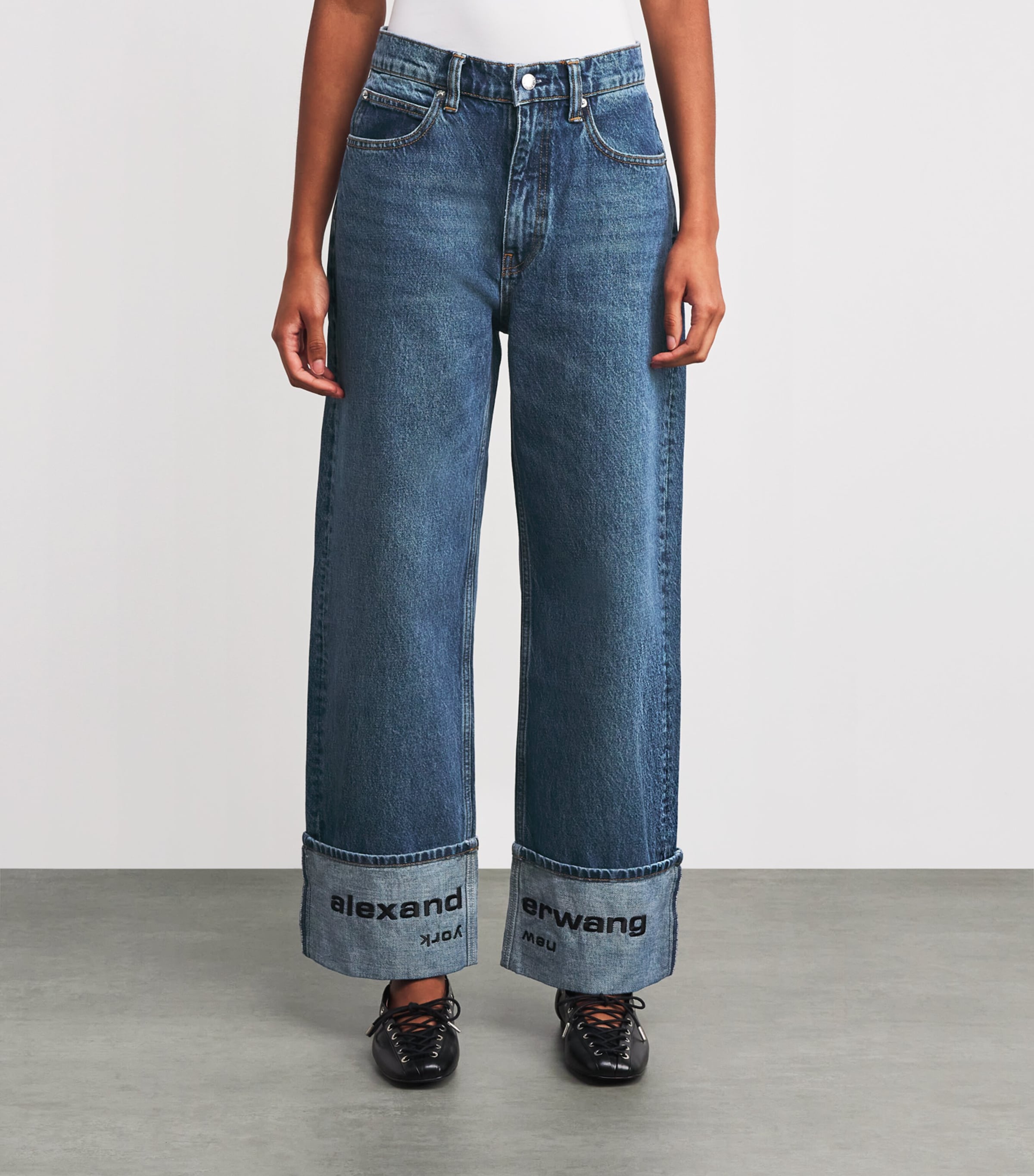 洋書/jean widmer ALEXANDERWANG | Embossed Logo Bowed Gusset Jeans | Women