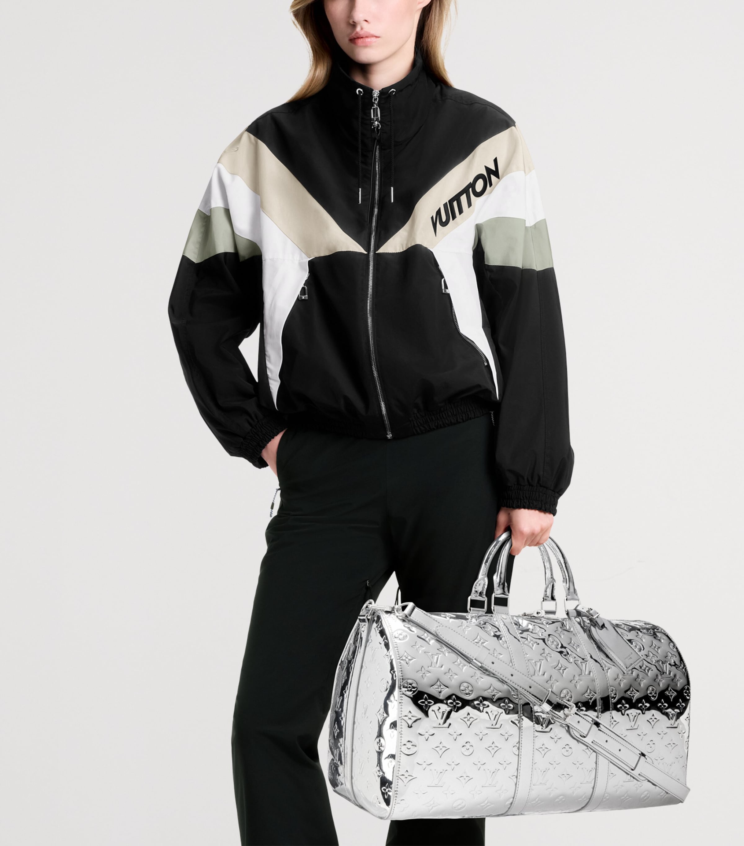 Canvas Keepall Bandoulière 50 Holdall Bag SILVER Image 2