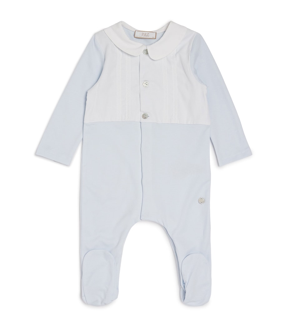 Cotton Knitted All-In-One (0-12 Months) 80 T162 CHALK BLUE Image 1