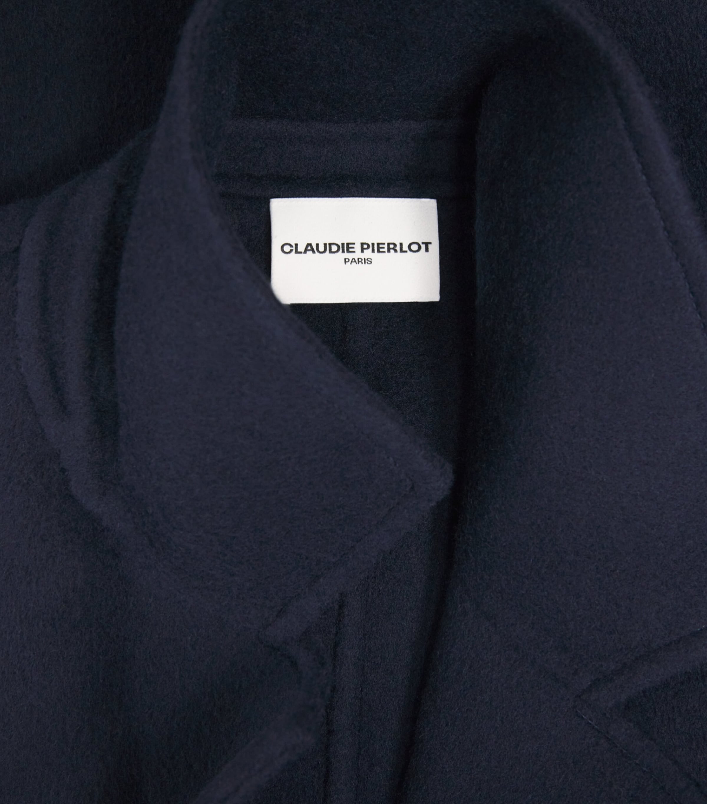 Claudie Pierlot Womens Wool Double-Breasted Coat Navy Image 6