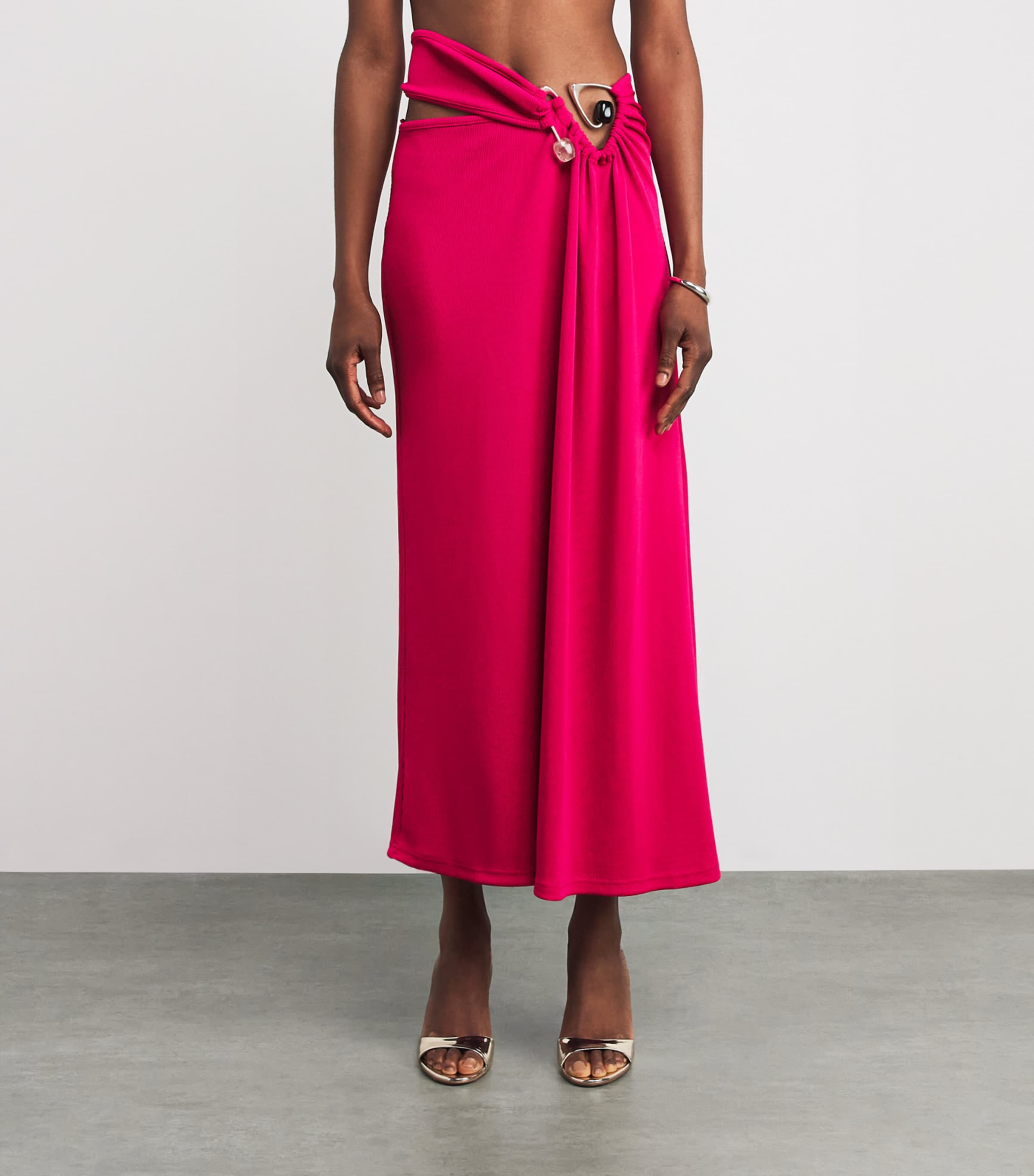 Spiral Crystal Suspension Maxi Skirt CRANBERRY Image 3