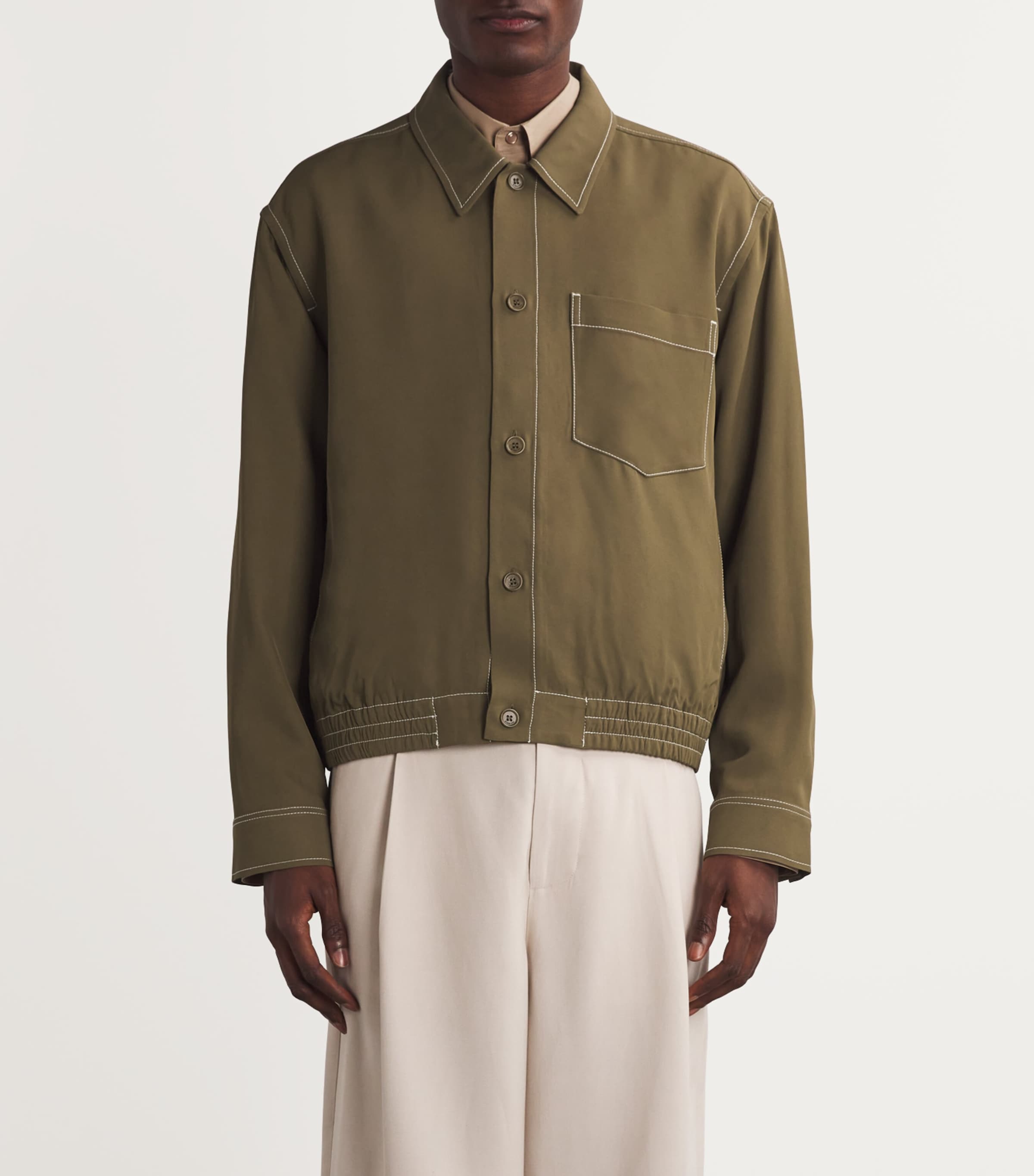 Simkhai Mens Long-Sleeve Shirt Olive Image 3