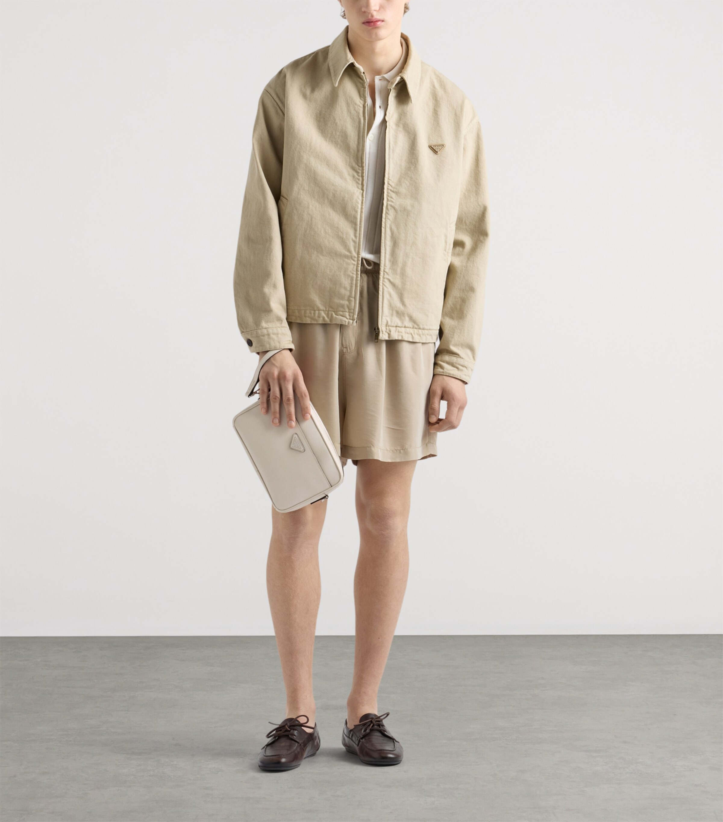 Prada Leather Cross-Body Bag Neutral Image 2