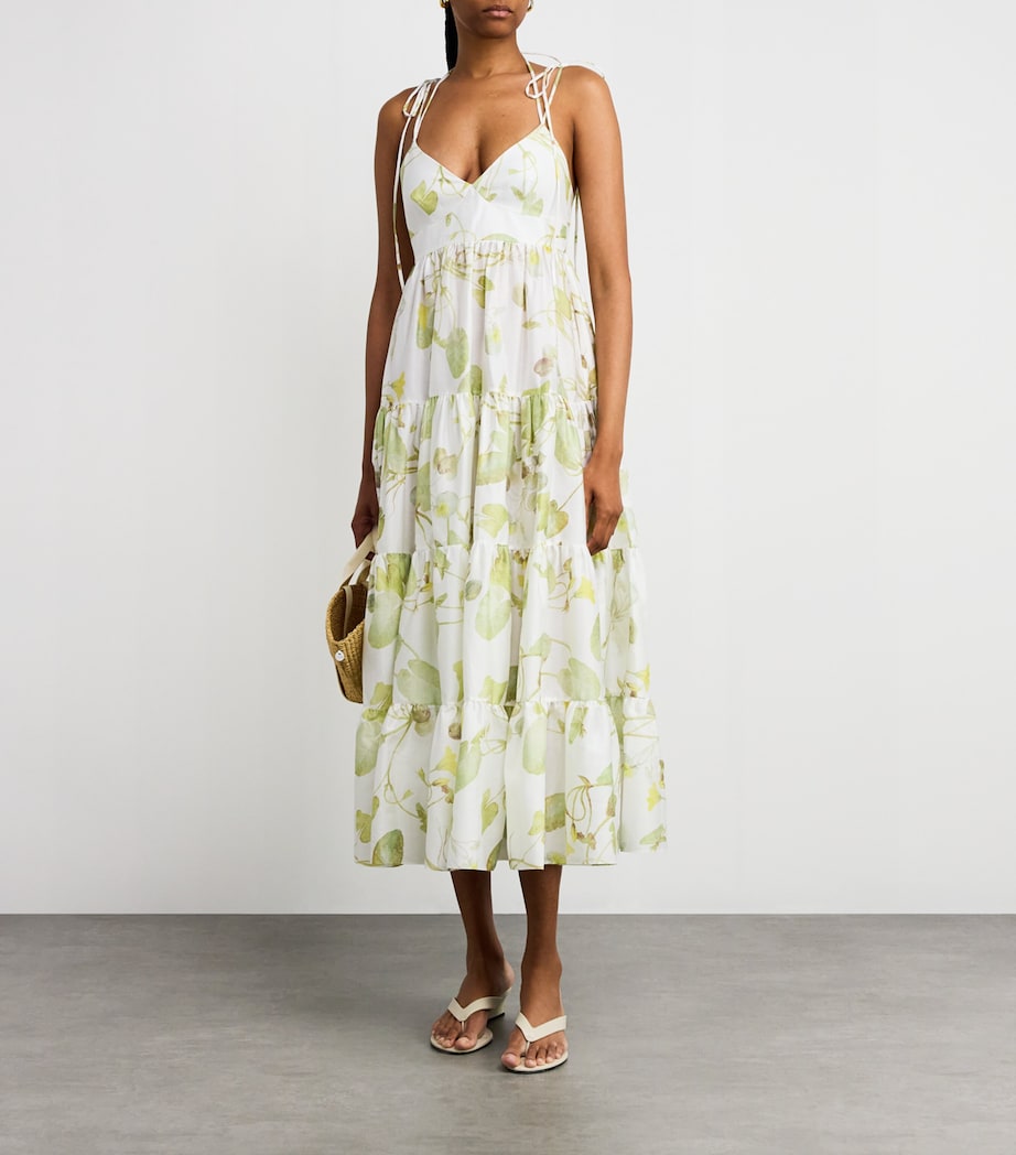 Cotton Printed Maxi Dress LILYPAD VINE WHITE Image 2