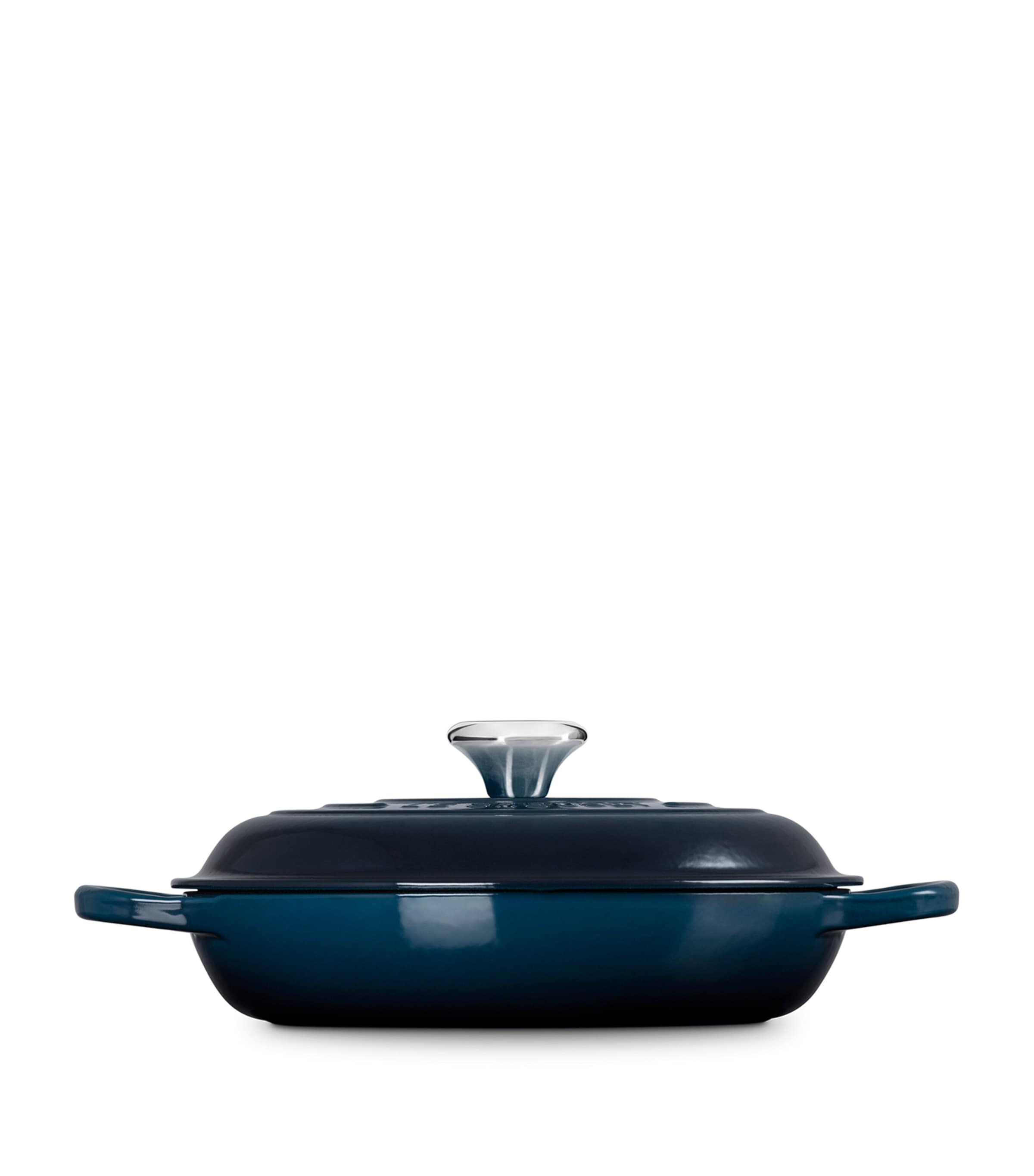 Enamelled Cast Iron Shallow Casserole Dish (26cm) BLUE Image 3