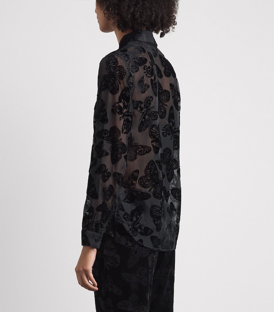 L'Agence Womens Laurent Blouse Black Butterfly Blbu Image 5