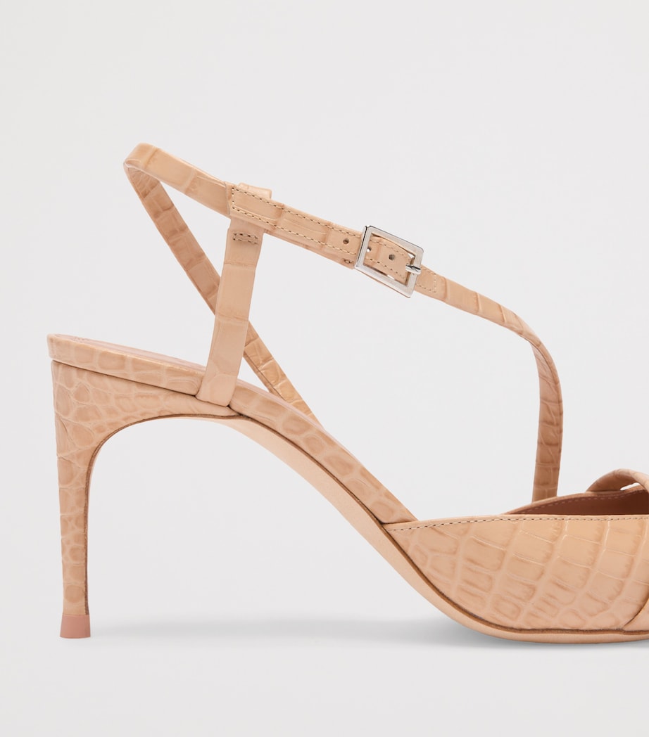 Croc-Embossed Leather Valeria Slingback Pumps 70 BUFF Image 5
