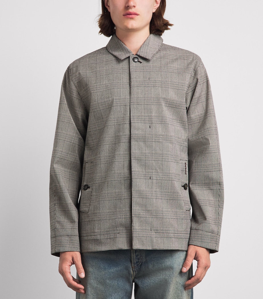 Barbour Mens Short Lorden Showerproof Jacket Prince Of Wales Chck Image 4