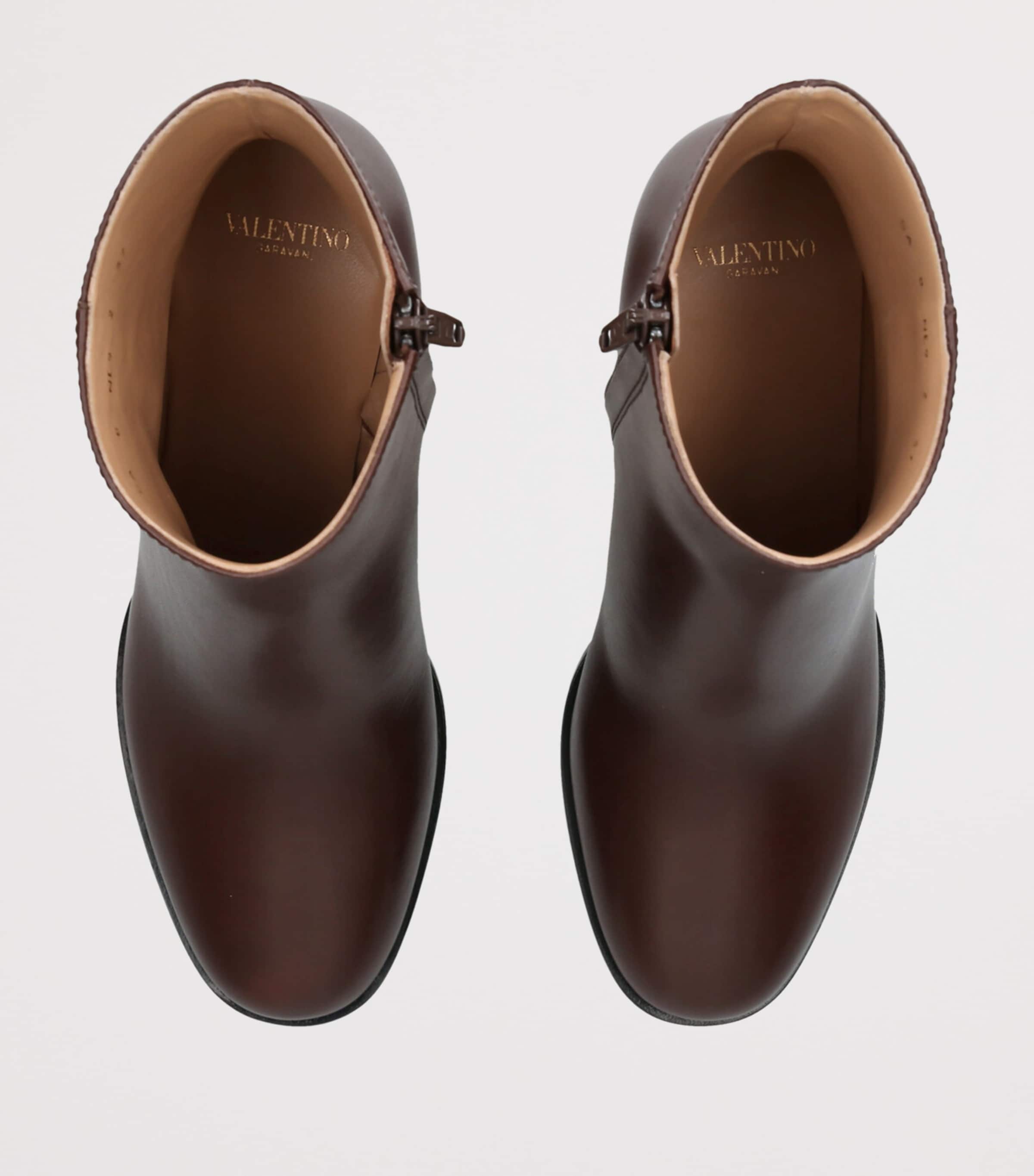 Leather Fawcette Ankle Boots 75 DARK BROWN Image 4