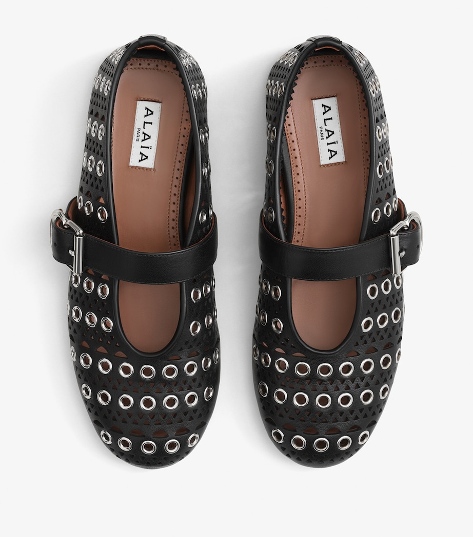 Leather Vienne Ballet Flats NOIR Image 3