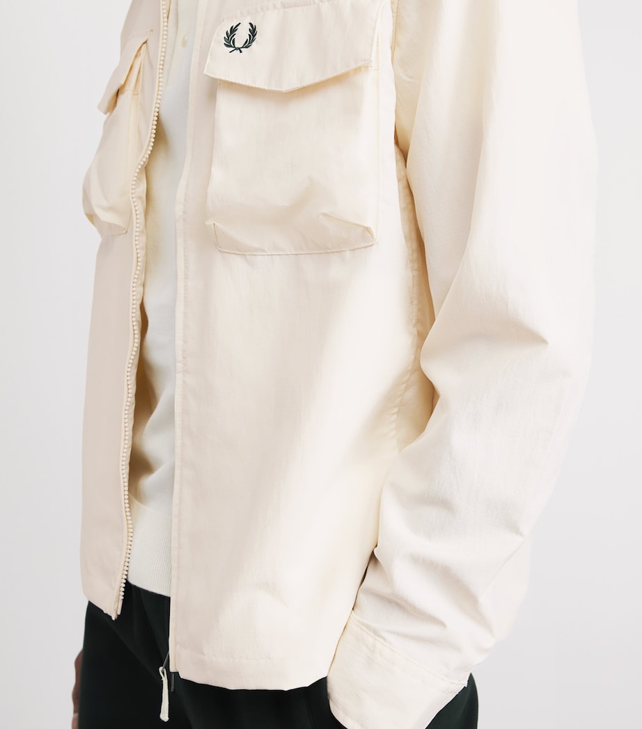 Fred Perry Mens Ripstop Double-Pocket Overshirt Ecru Image 3