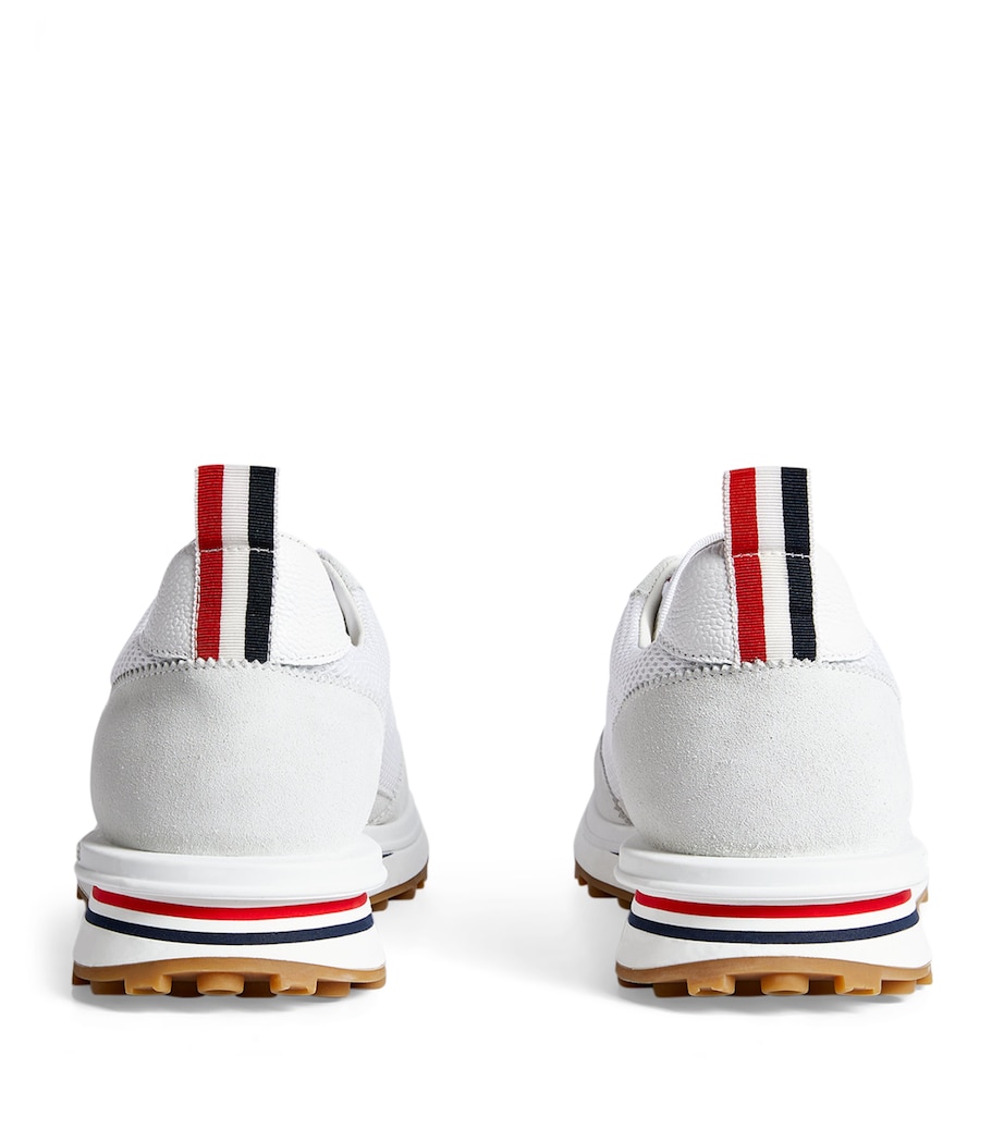 Suede-Trim Technical Tricolour Sneakers WHITE Image 3