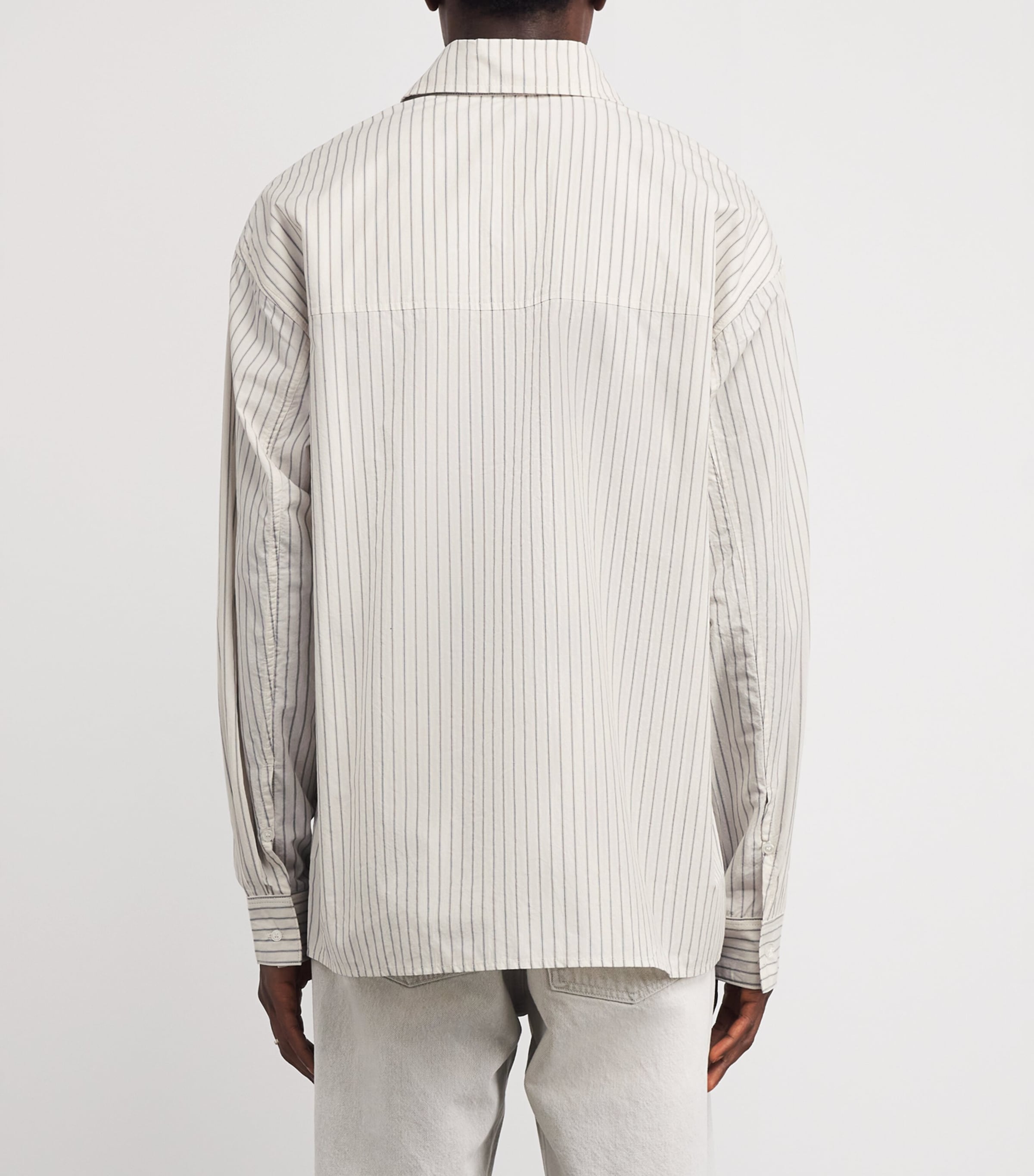 AGOLDE Mens Cotton Stripe Aurel Shirt Gibbs Stripe Gry/wht Image 4