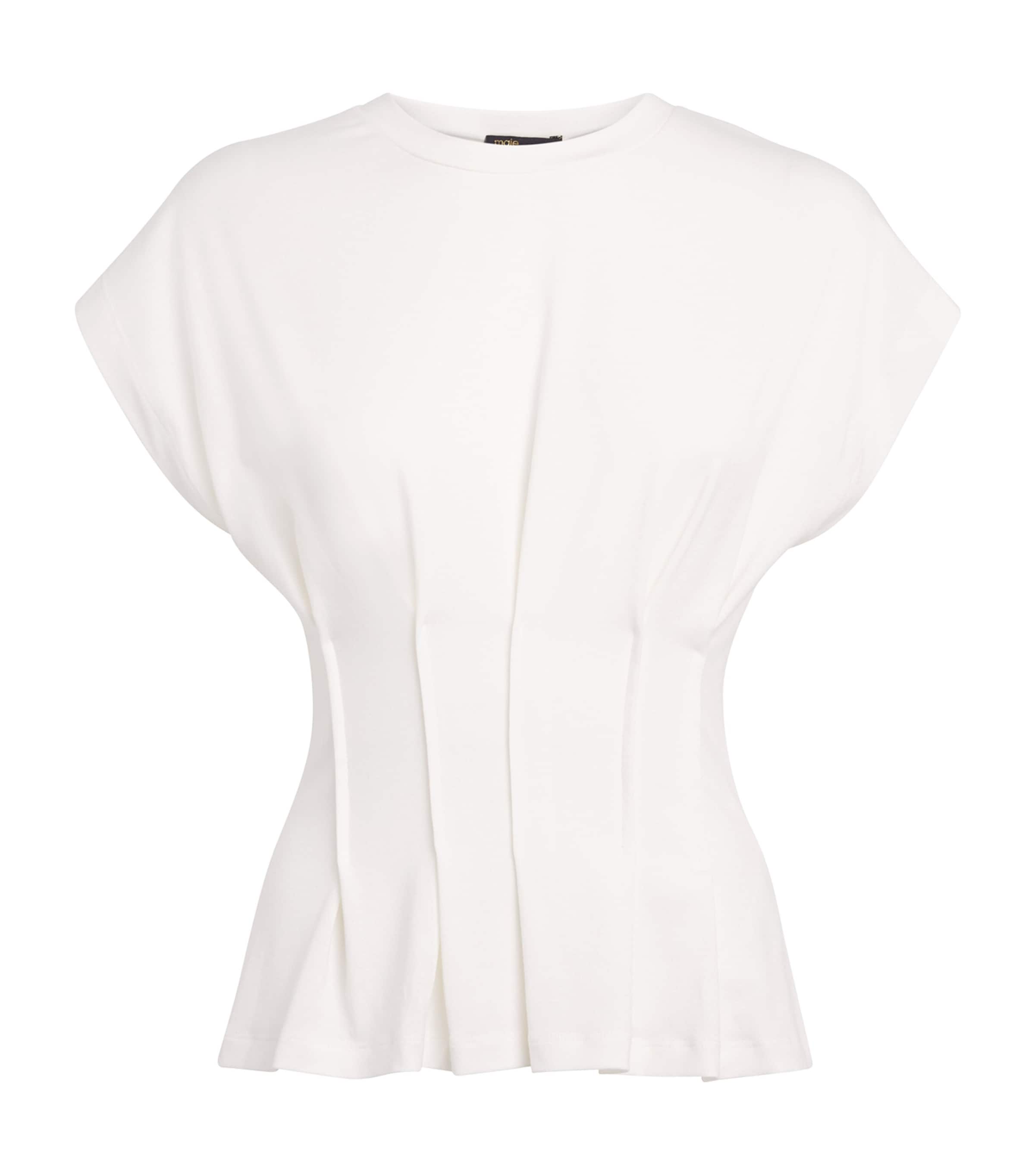 Maje Jersey Pleated T-shirt