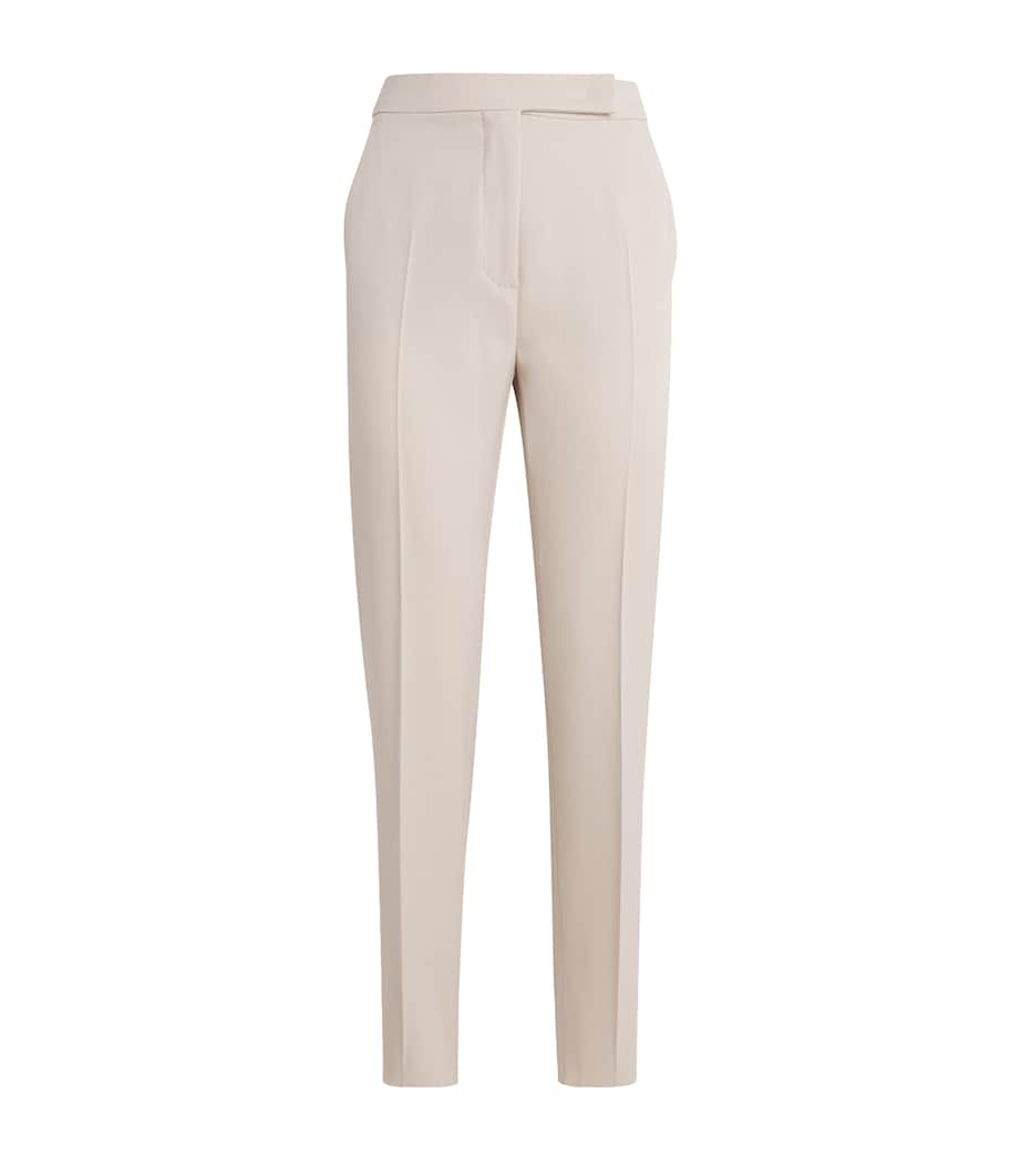 Virgin Wool Straight Tailored Trousers IVORY Image 1