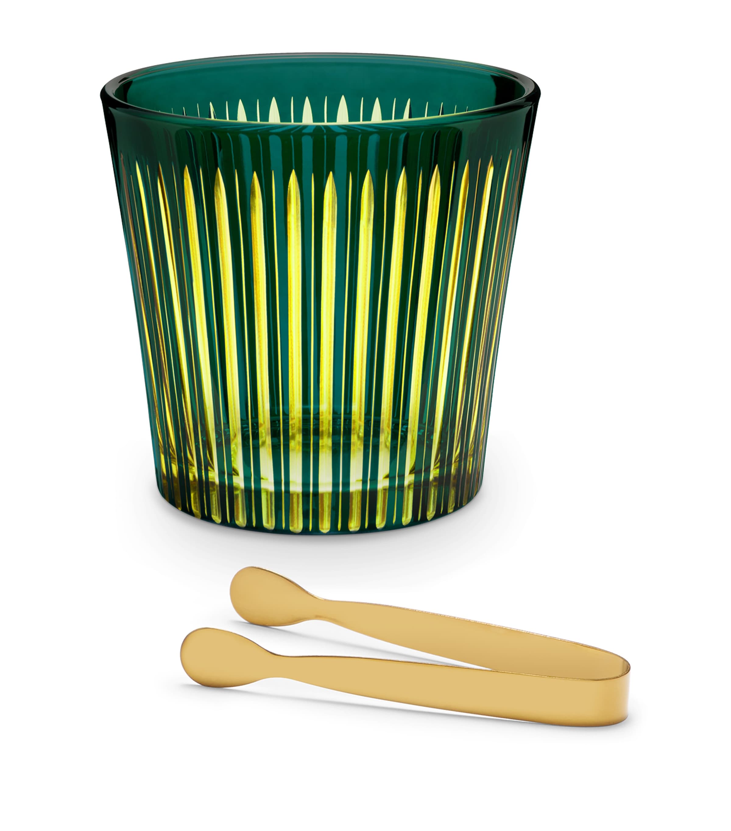 L'Objet Prism Ice Bucket and Tongs Set Green Image 2