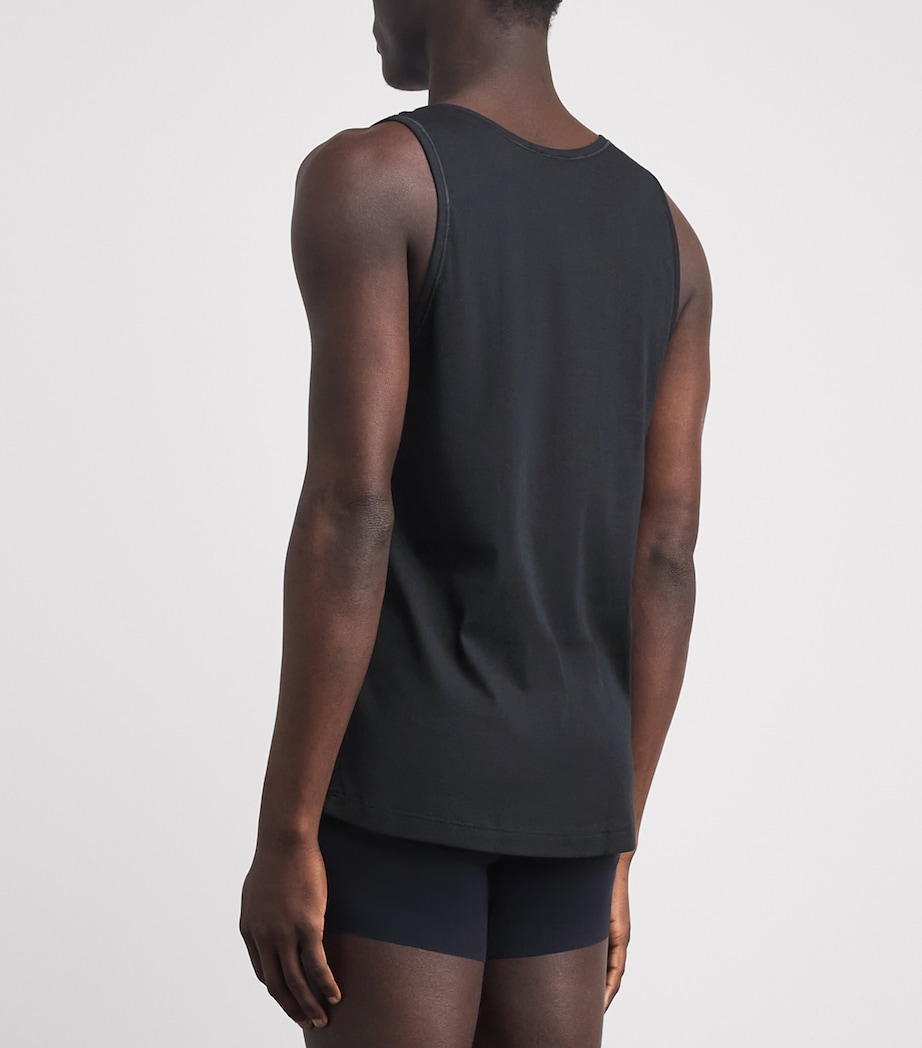 Hanro Mens Cotton Essentials Tank Top Black Image 3