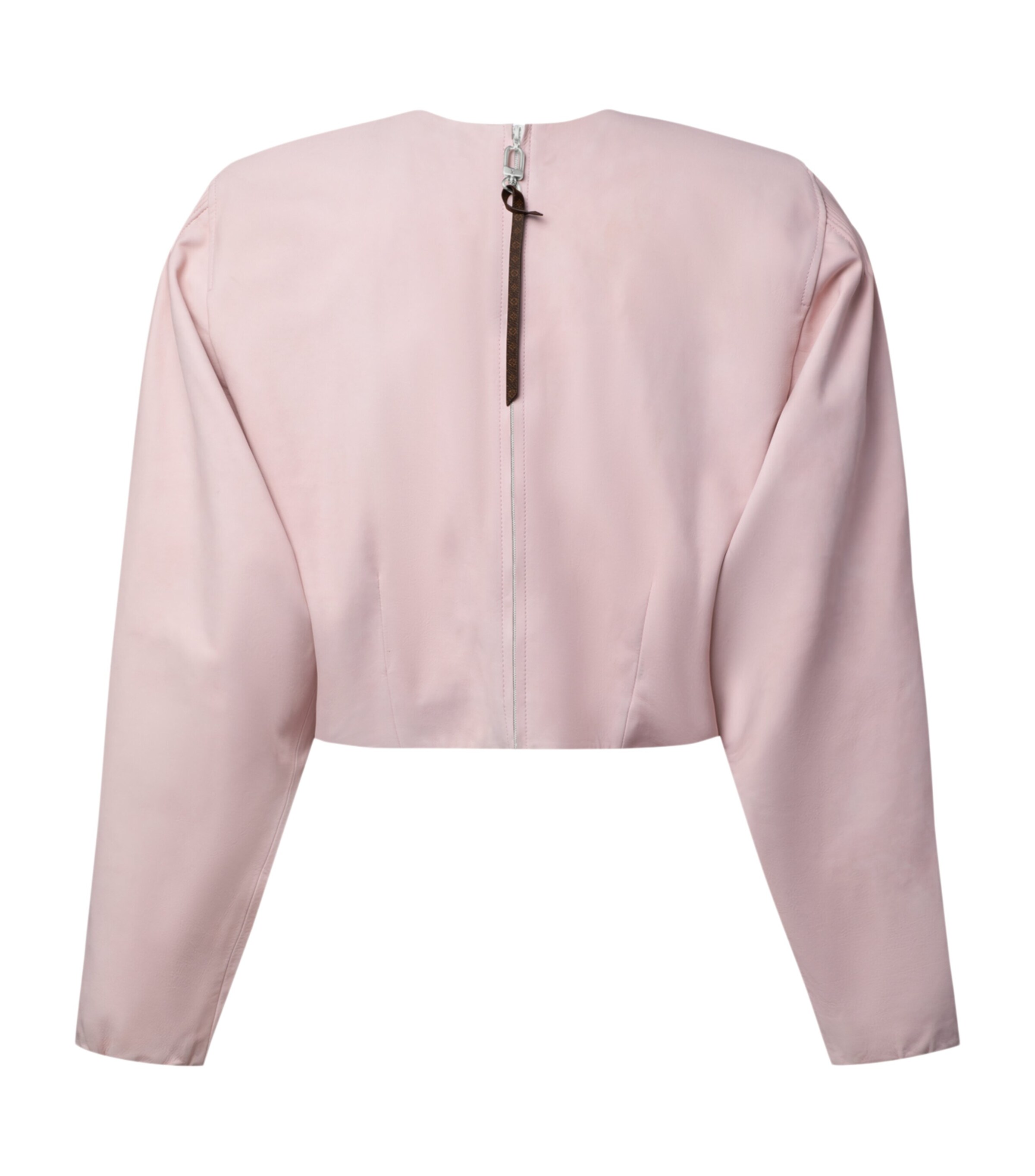 LOUIS VUITTON Womens Leather Long-Sleeve Top Pink Image 2