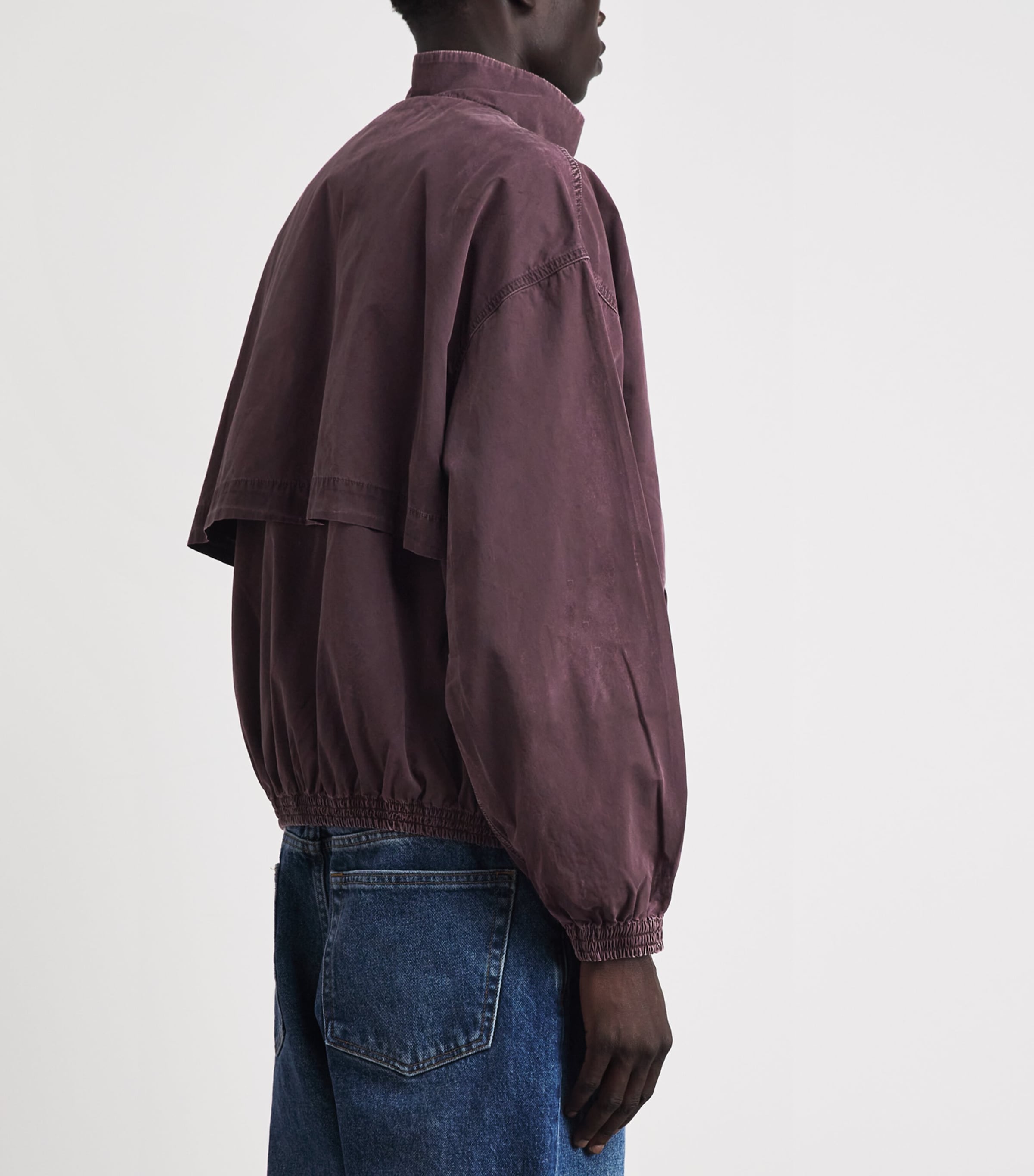 AGOLDE Mens Cotton Marshall Bomber Jacket Creased Puce Image 5