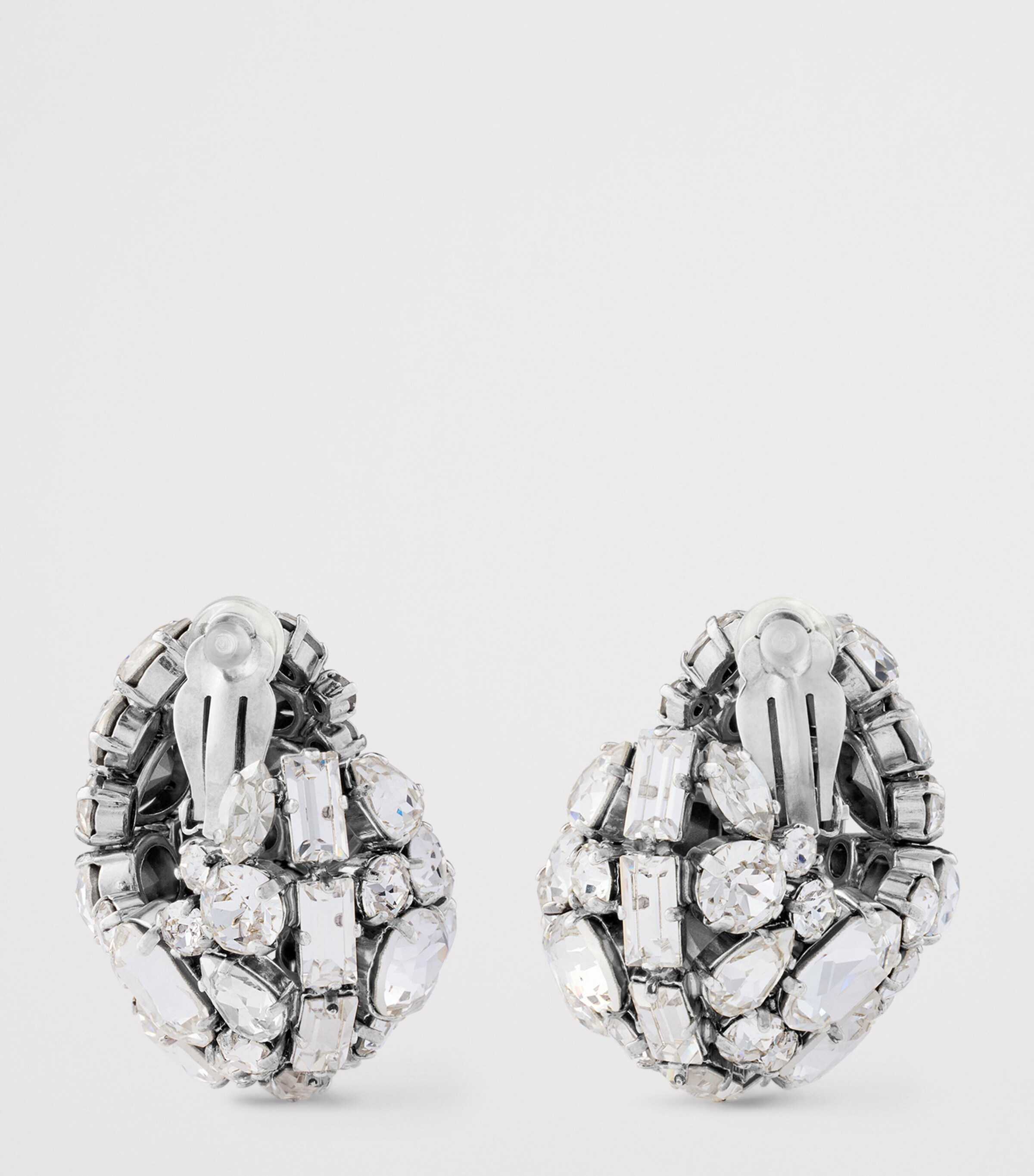 Crystal-Embellished Clip-On Earrings SILVERY Image 5