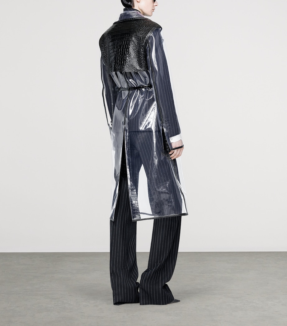 TOM FORD Womens Plastic Lambskin-Trim Trench Coat Naa Image 4
