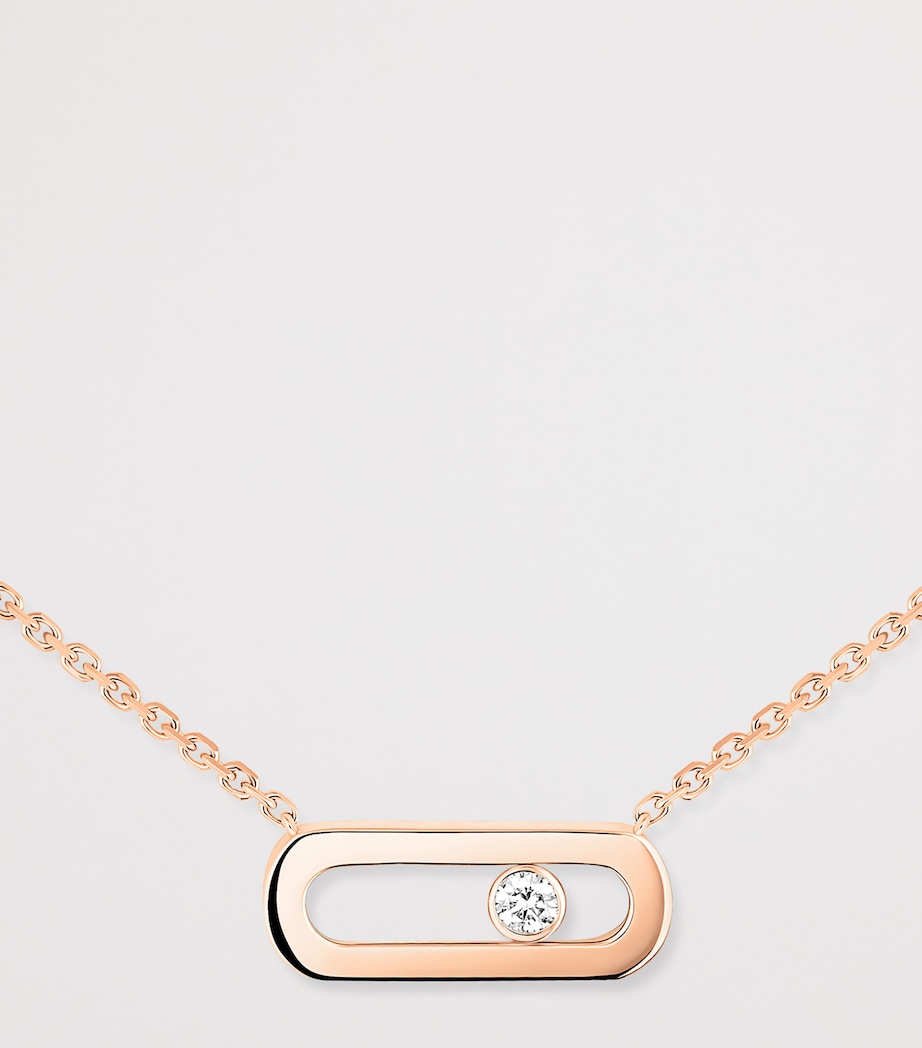 Messika Move Uno Pink Gold and Diamond Necklace (0.02ct) Pink Gold Image 2