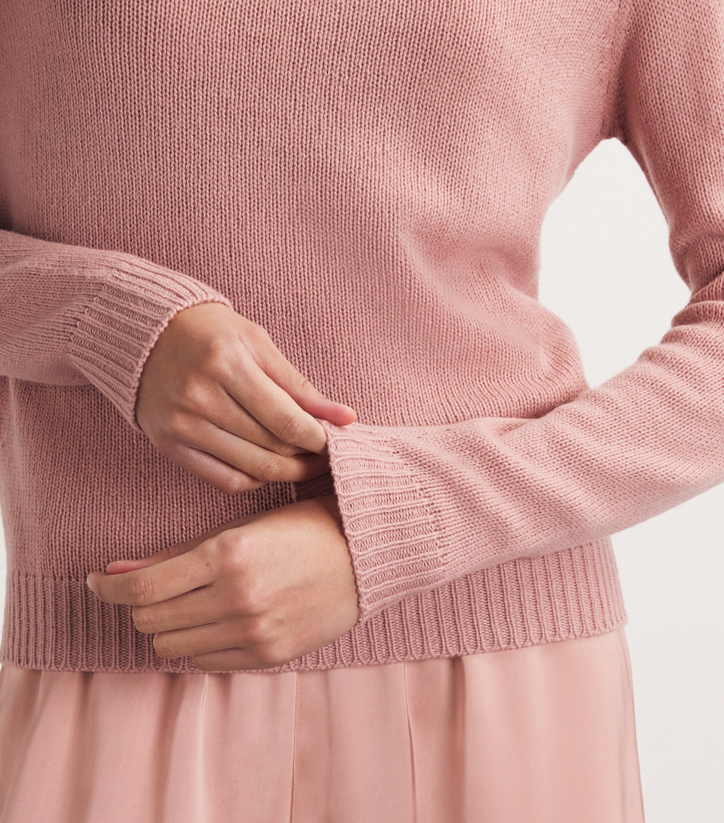 Fabiana Filippi Pink Cashmere Ribbed-Trim Sweater | Harrods VE