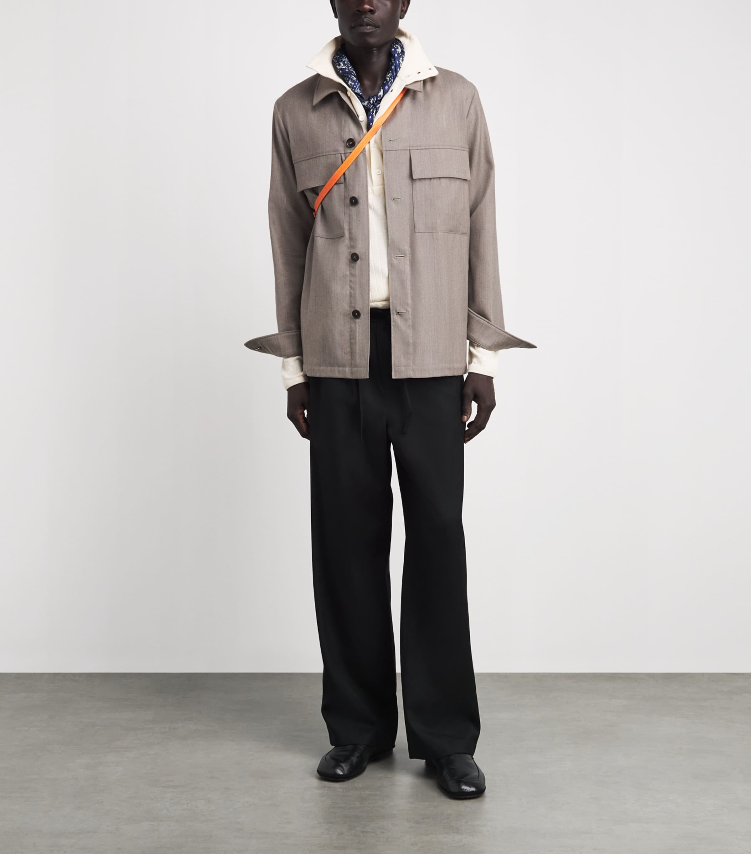 Paul Smith Mens Wool-Cashmere Overshirt Beige Image 2