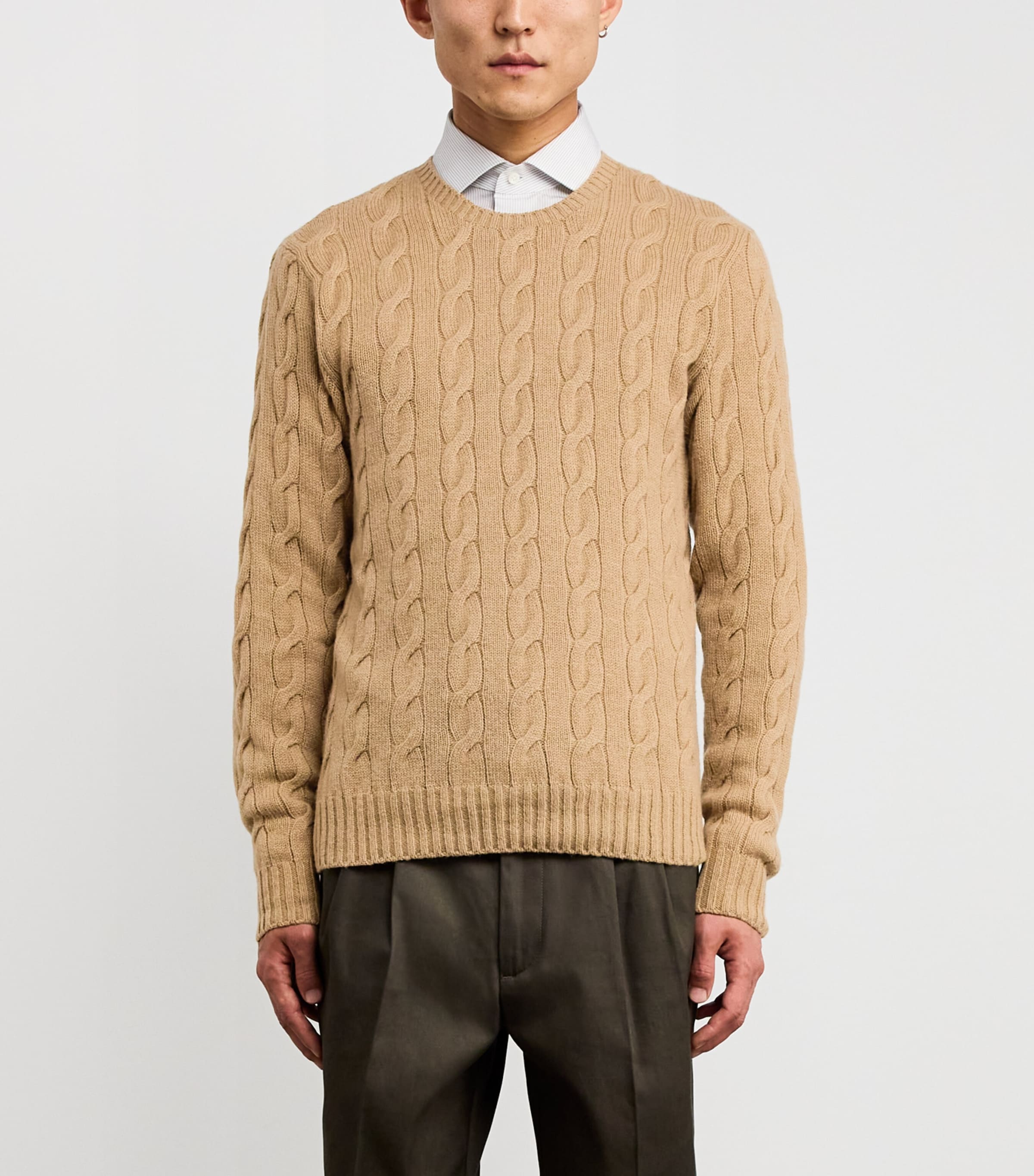 Cashmere Cable-Knit Sweater CAMEL MELANGE Image 3
