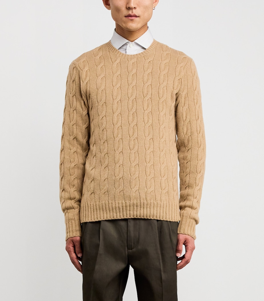 Cashmere Cable-Knit Sweater CAMEL MELANGE Image 3