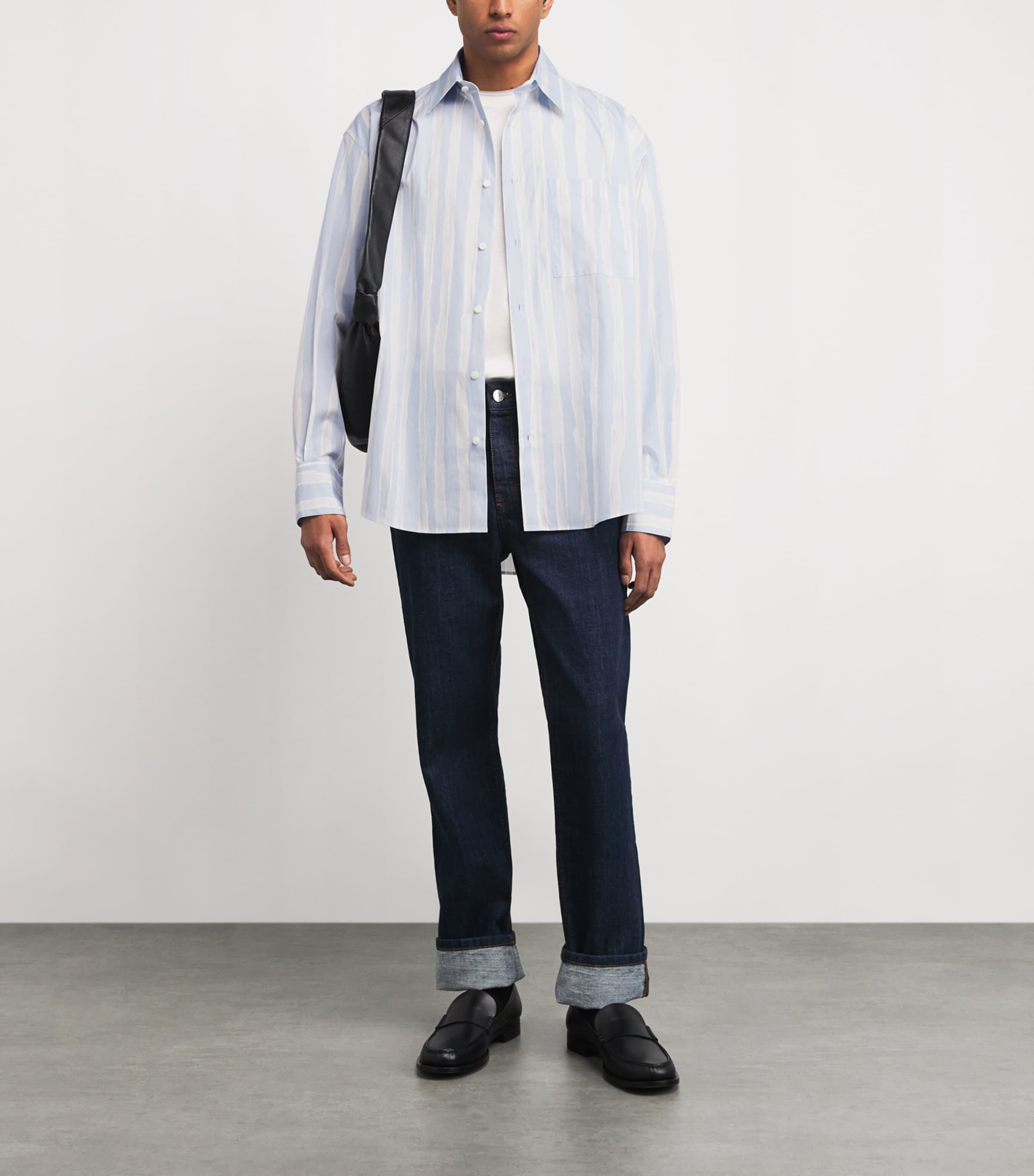 Cotton Stripe Camargue Shirt BLU BGE GCH PRNT-3GT Image 2