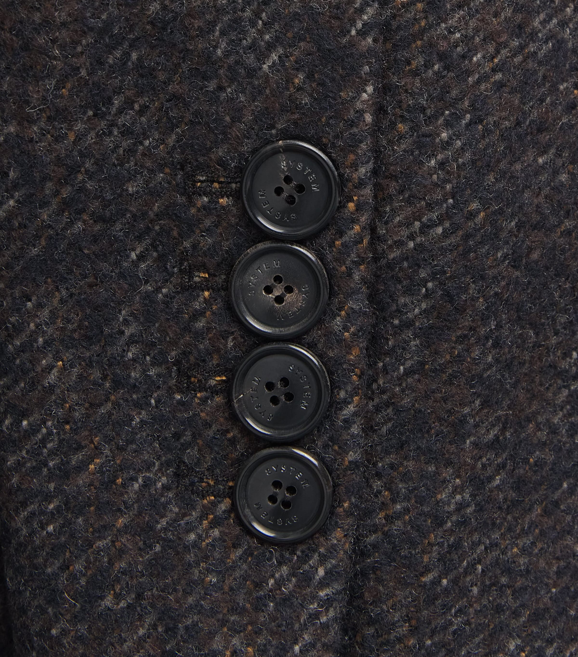 System Mens Wool Single-Breasted Overcoat Dark Brown Image 6