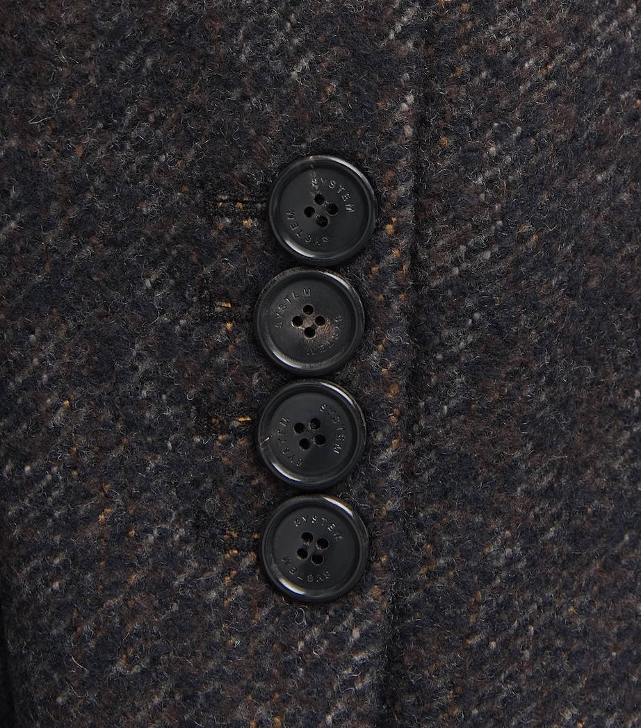 System Mens Wool Single-Breasted Overcoat Dark Brown Image 6