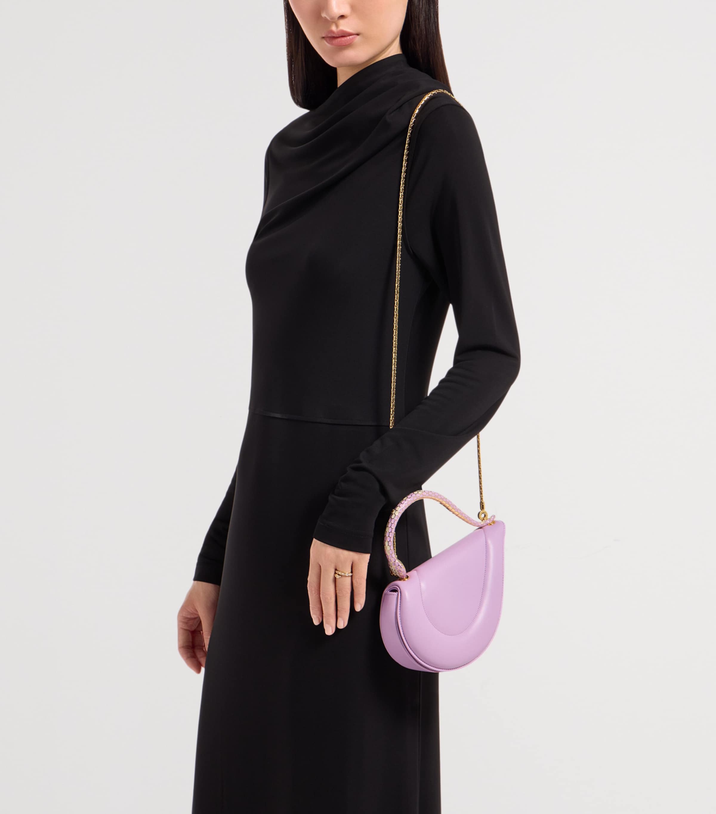 Bvlgari Calfskin Serpenti Cuore 1968 Top-Handle Bag Fuchsia Image 5