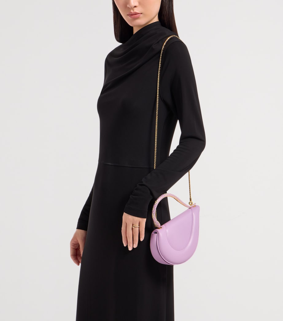 Bvlgari Calfskin Serpenti Cuore 1968 Top-Handle Bag Fuchsia Image 5