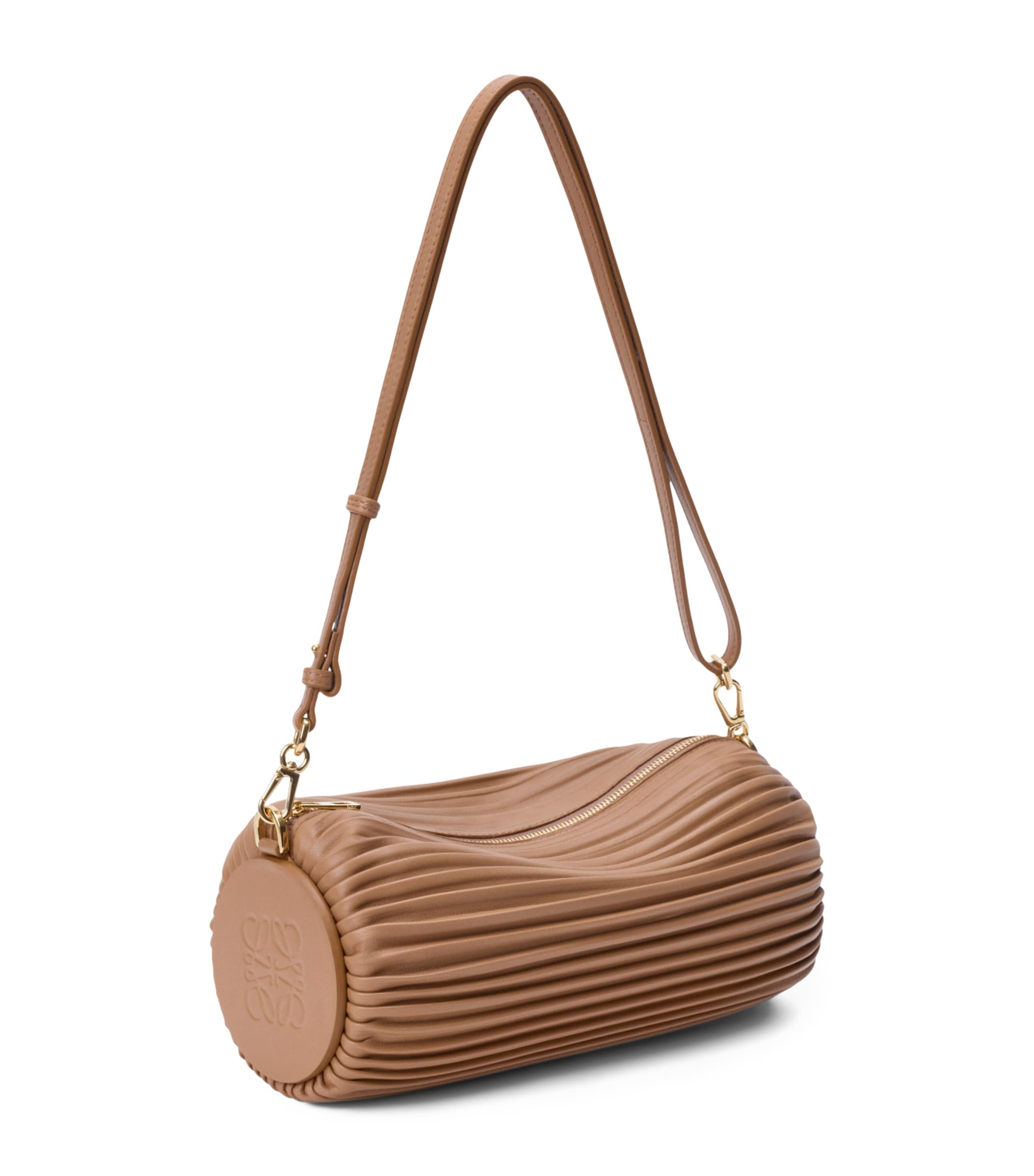 LOEWE Lambskin Bracelet Pouch Shoulder Bag Mocha Image 1