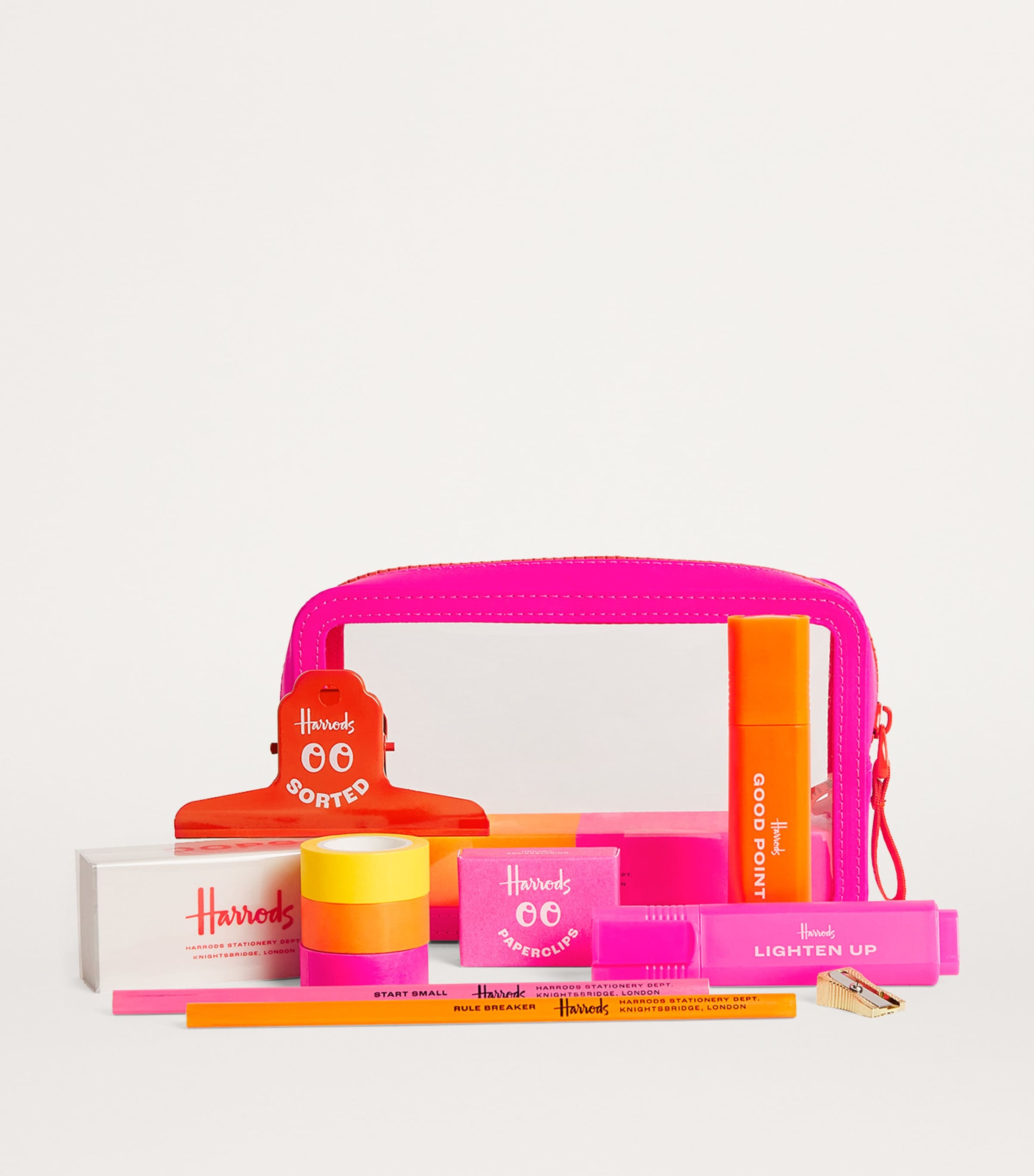 Harrods Filled Pencil Case Pink Image 4
