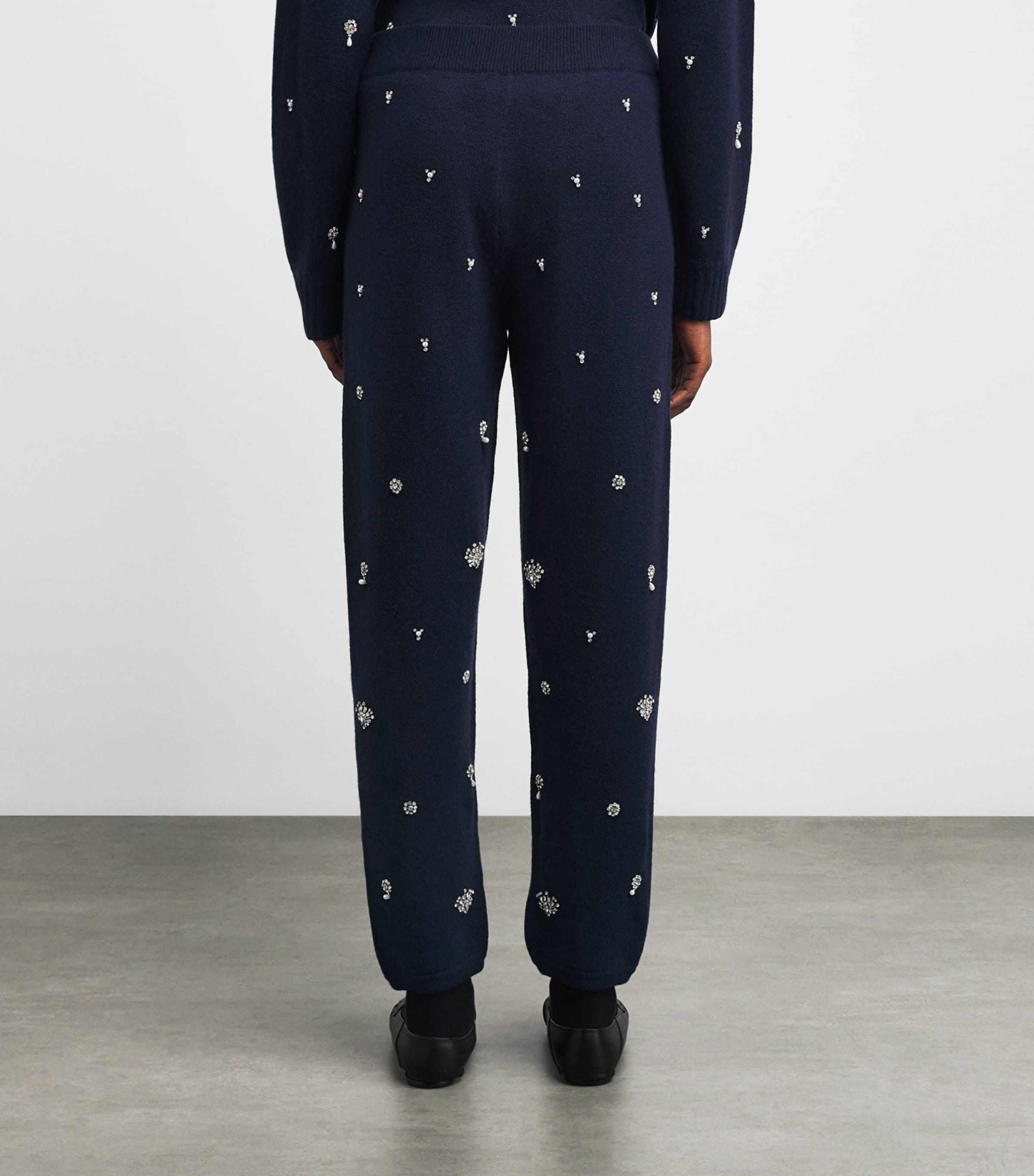 Wool-Cashmere Embellished Kandace Sweatpants MIDNIGHT Image 4