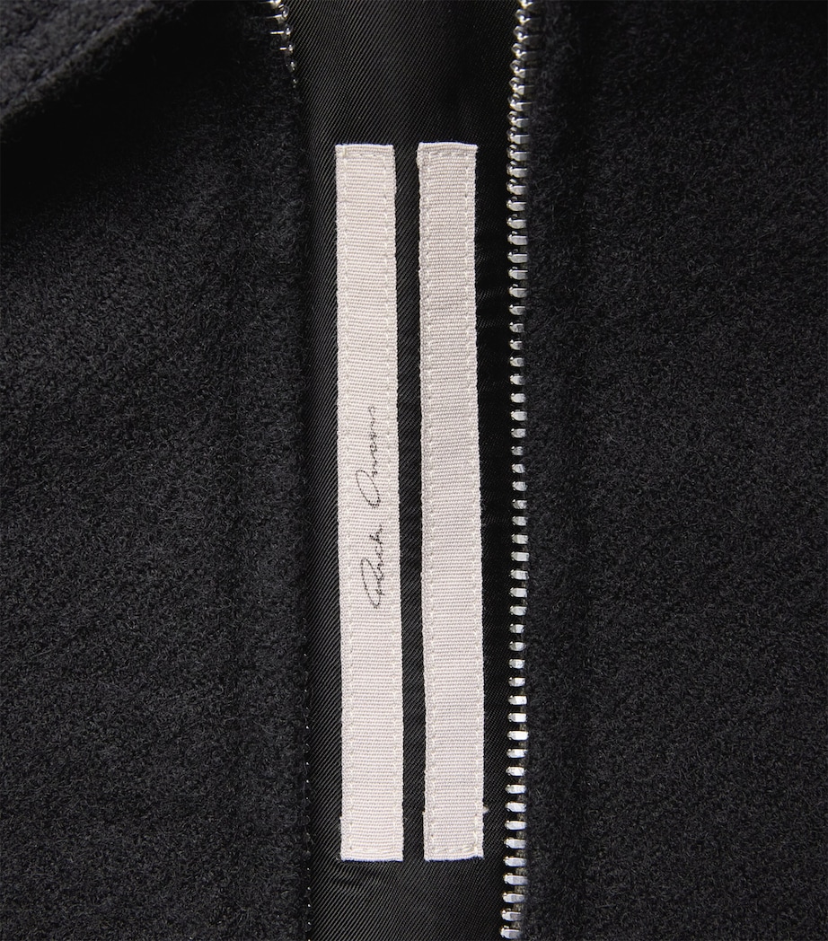 Rick Owens Mens Wool Cropped Brad Jacket Black Image 7