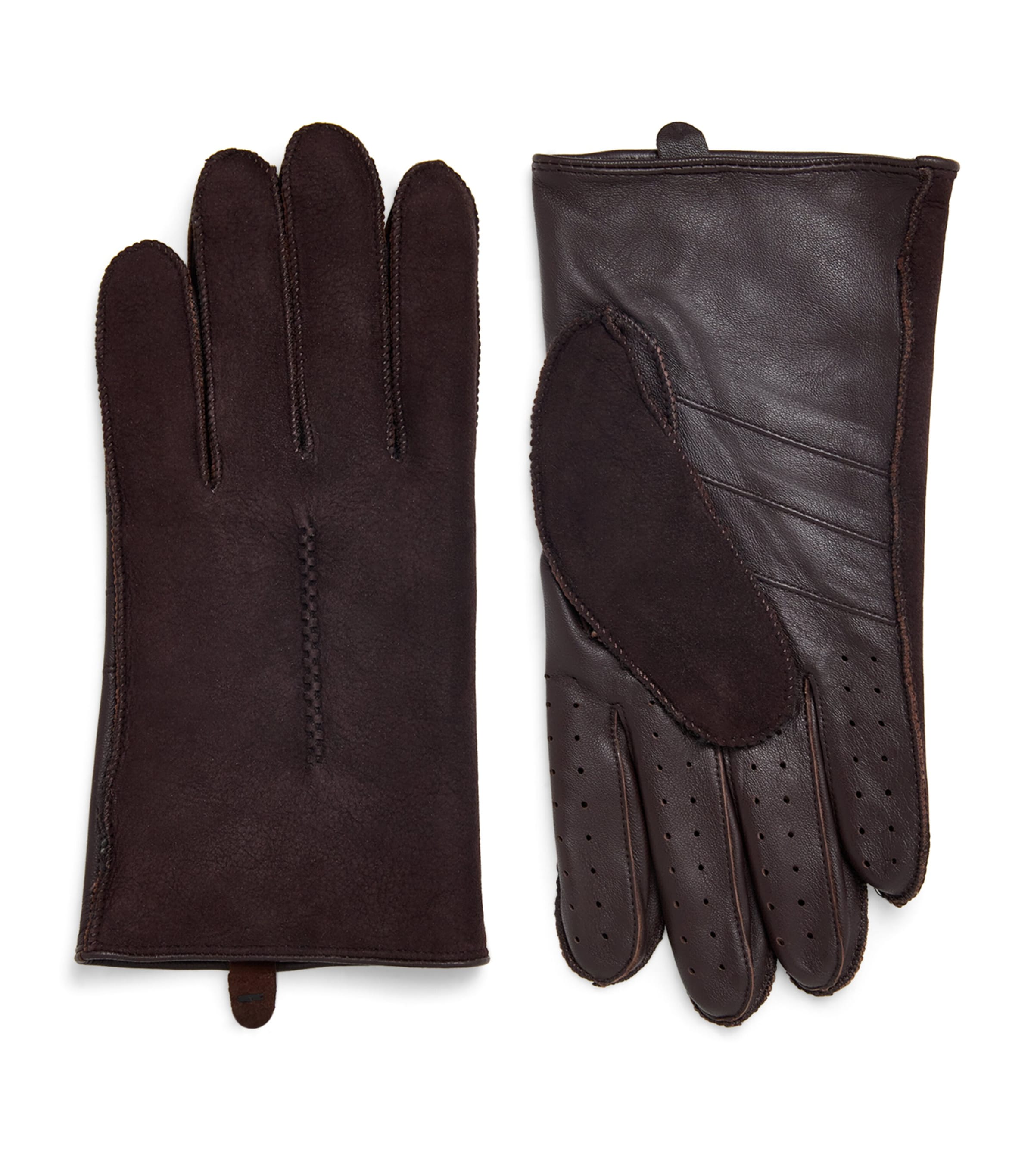 Leather Touchscreen Pembrey Gloves BROWN Image 1