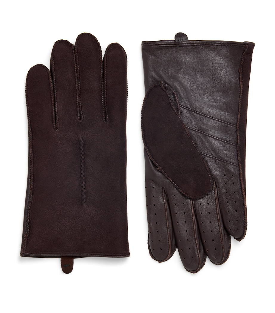 Leather Touchscreen Pembrey Gloves BROWN Image 1