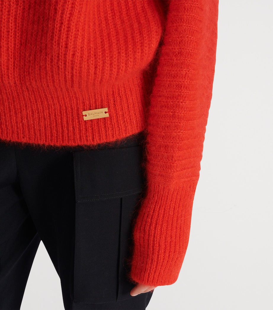 Mohair-Silk Rib-Knit Sweater 3CL ROUGE Image 8