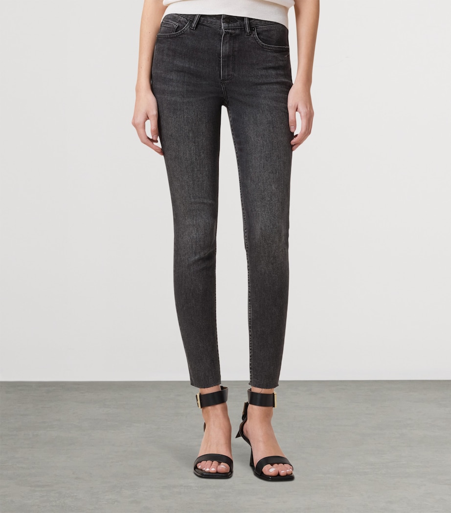 AllSaints Womens Miller Push-Up Skinny Jeans Washed Black Image 5