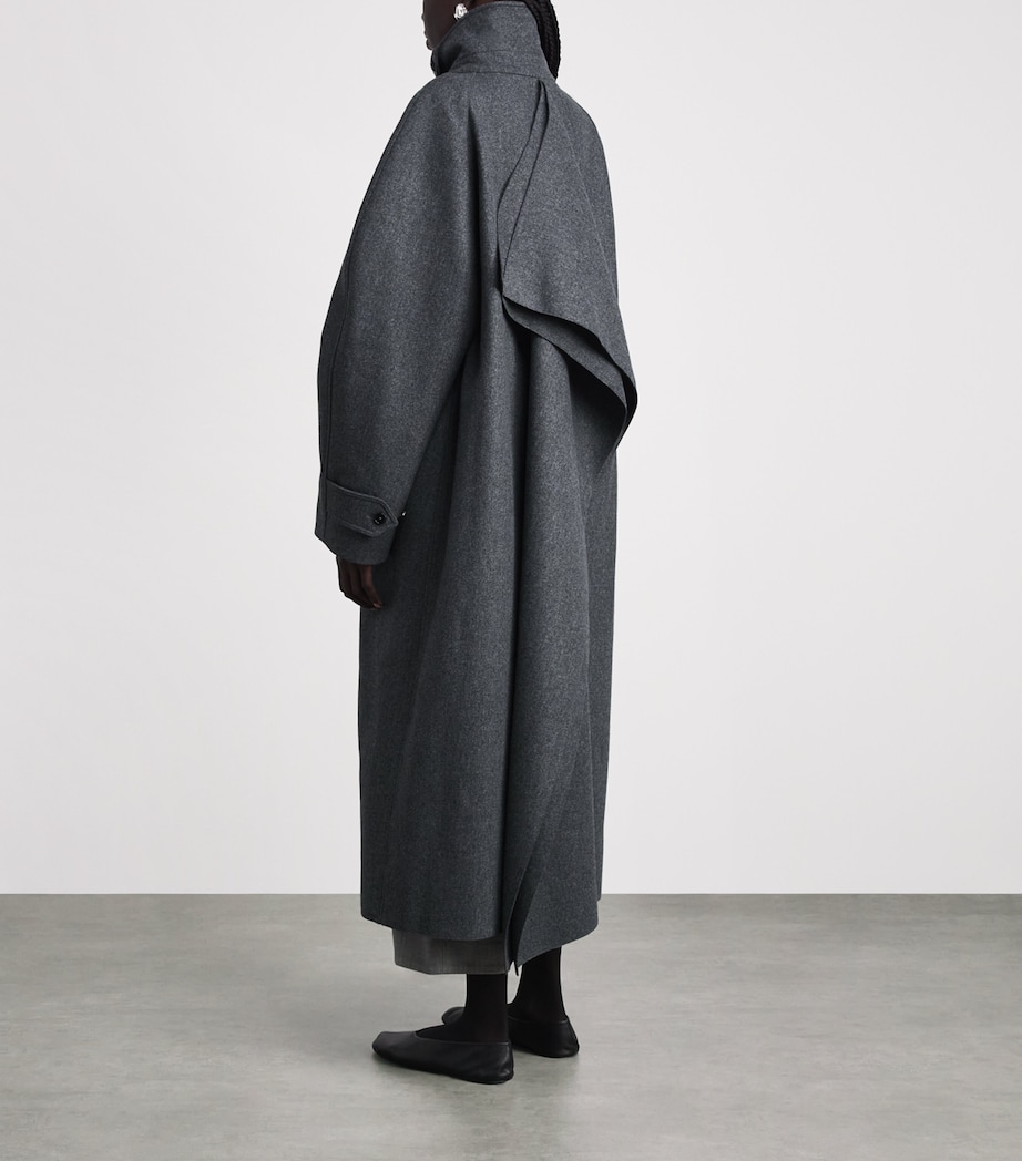 Jil Sander Womens Wool-Blend Oversized Coat Fog Image 5