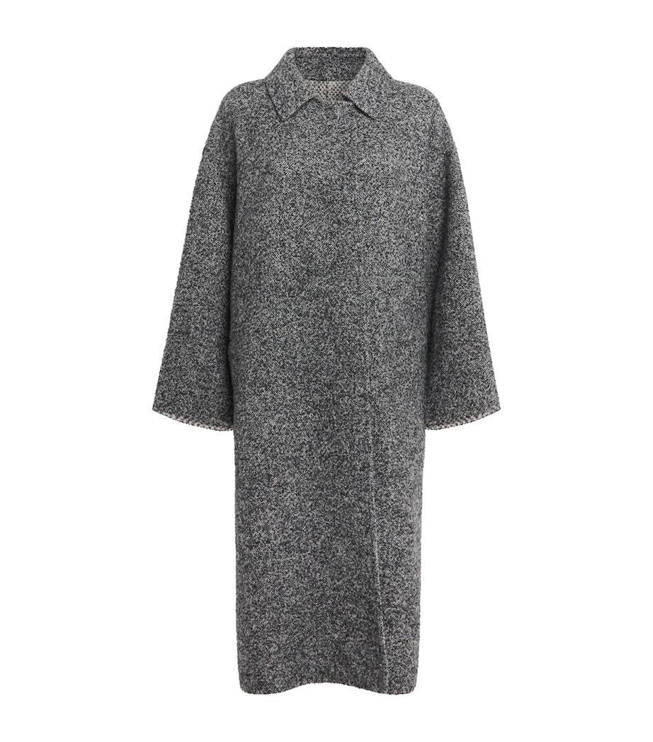 Alpaca-Wool Reversible Overcoat  BLACK/WHITE MULTI Image 1