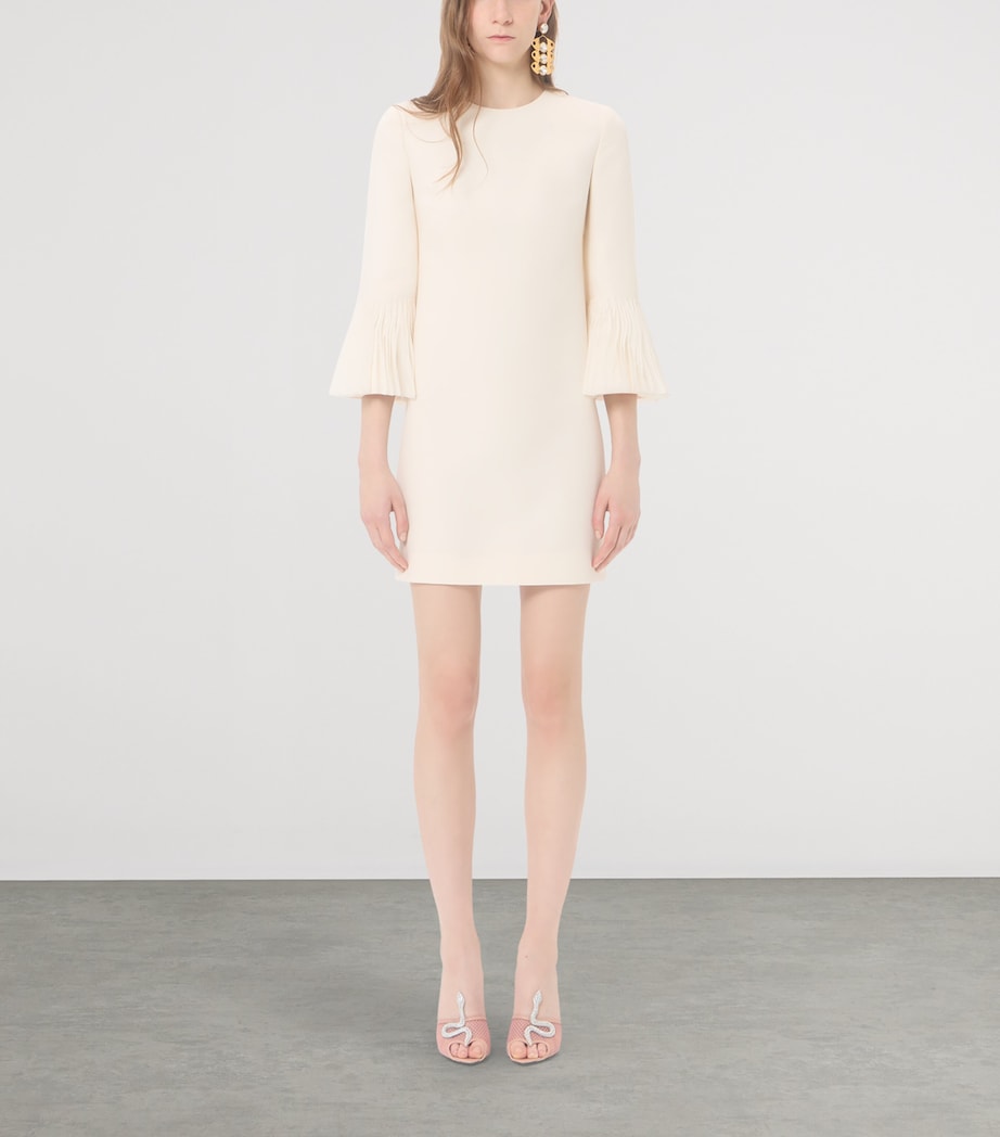 Valentino Womens Silk-Wool Ruffle Mini Dress Image 5